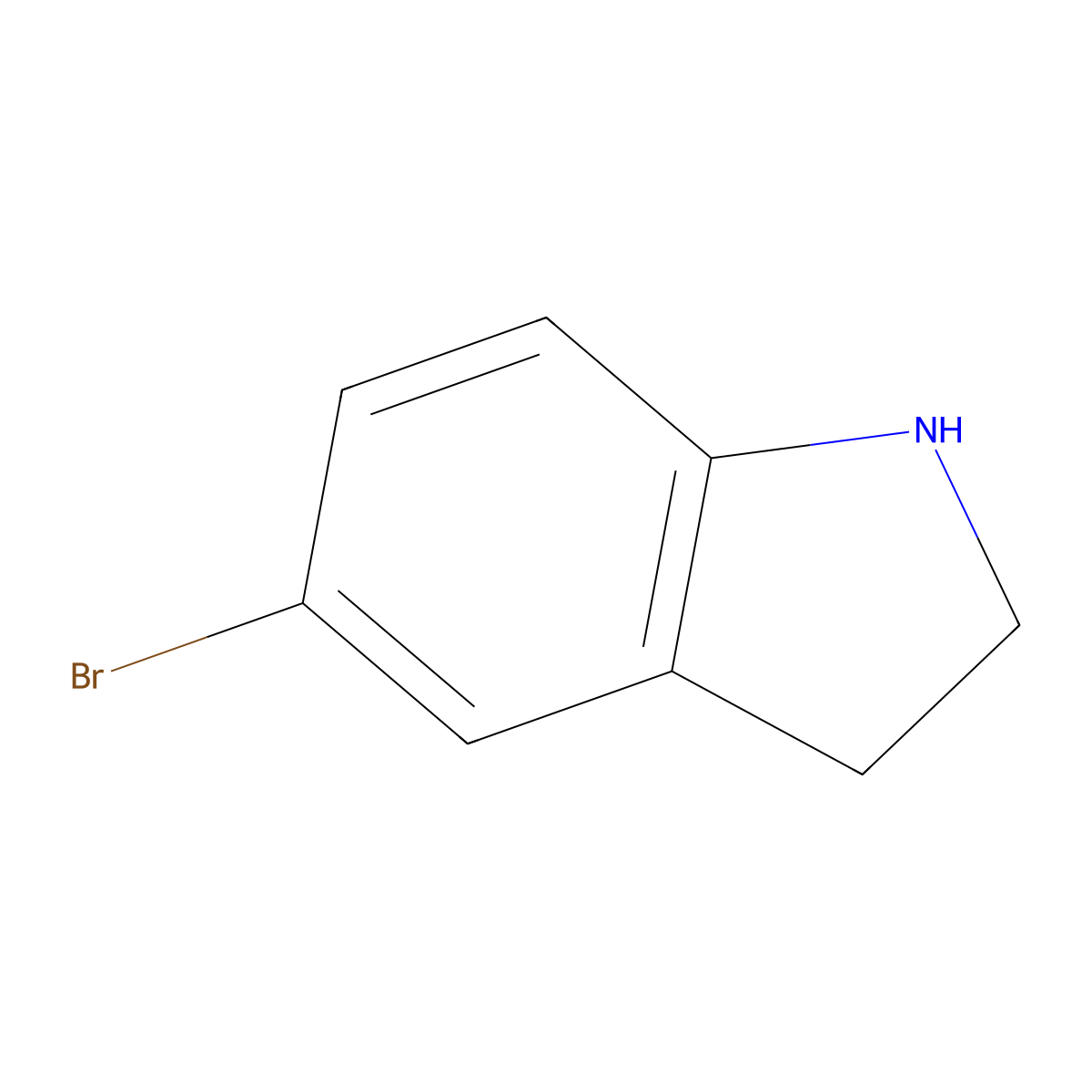 5-Bromoindoline molecular structure, CAS 22190-33-6