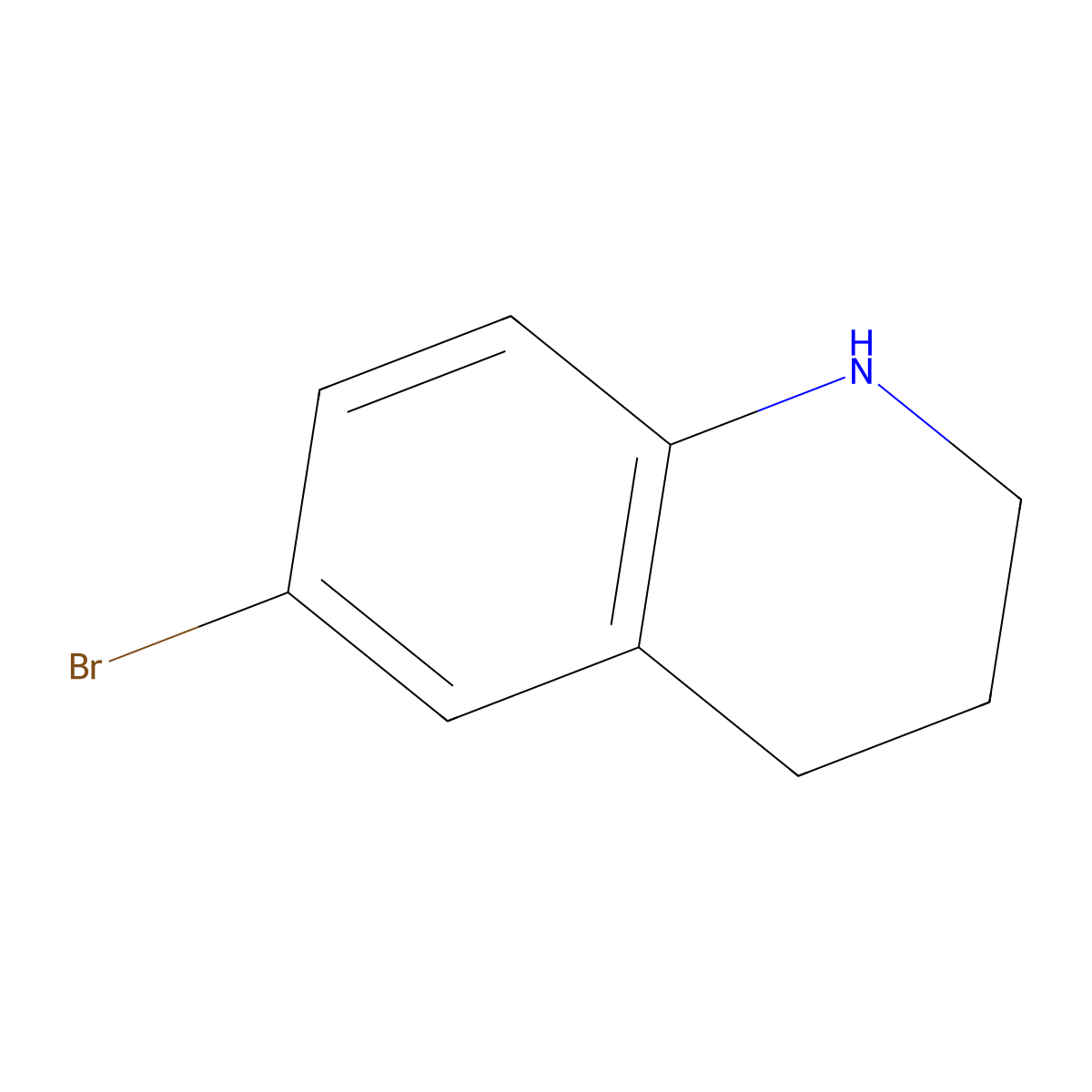 6-Bromo-1,2,3,4-tetrahydroquinoline molecular structure, CAS 22190-35-8
