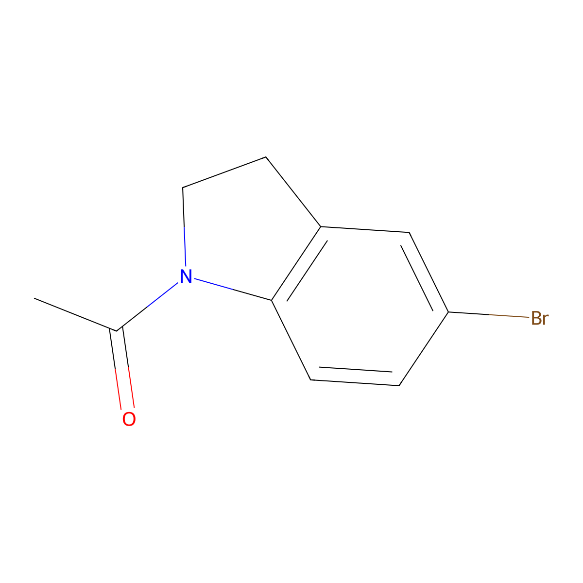 1-(5-bromo-2,3-dihydro-1H-indol-1-yl)ethan-1-one molecular structure, CAS 22190-38-1