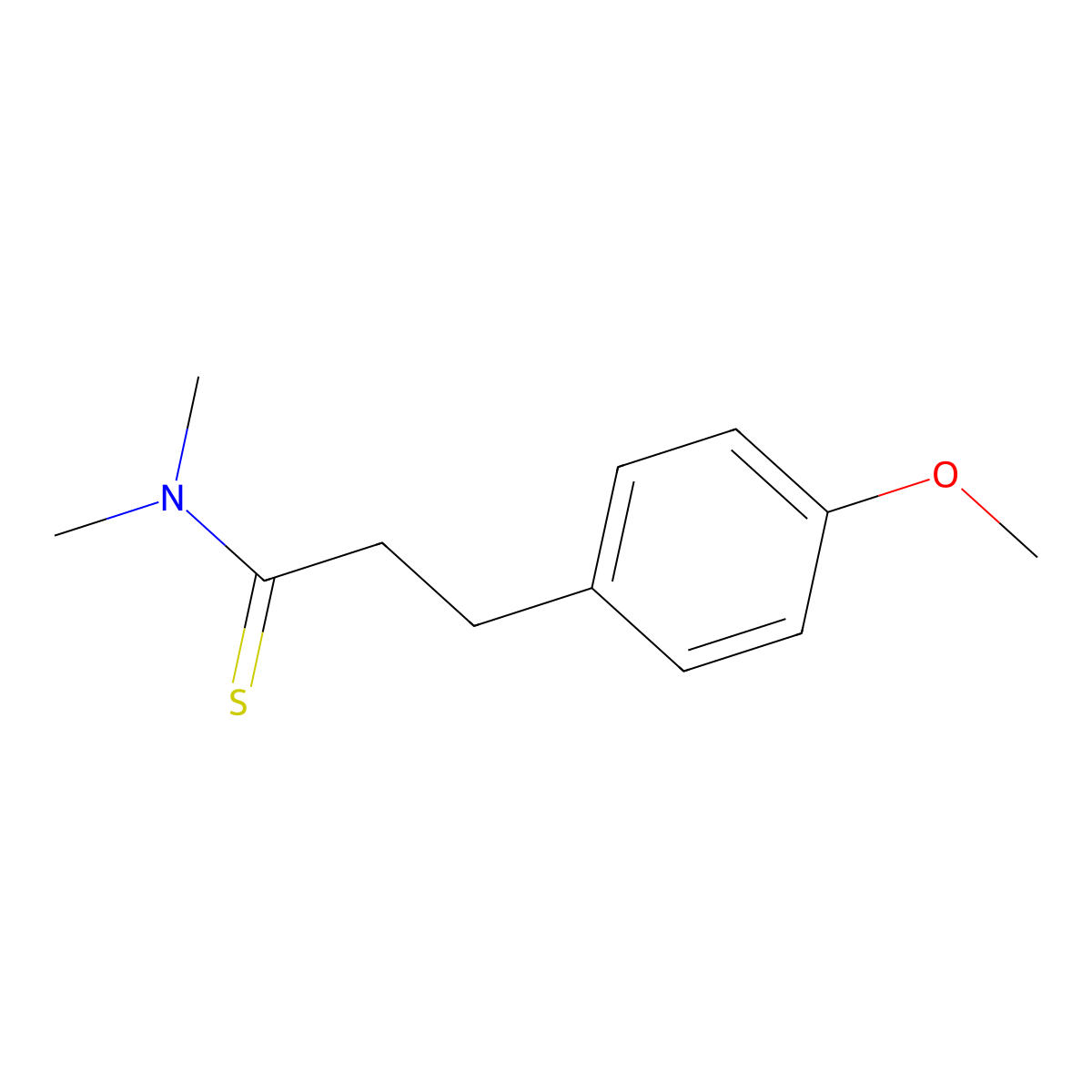 4-Methoxy-N,N-dimethylbenzenepropanethioamide molecular structure, CAS 22191-62-4