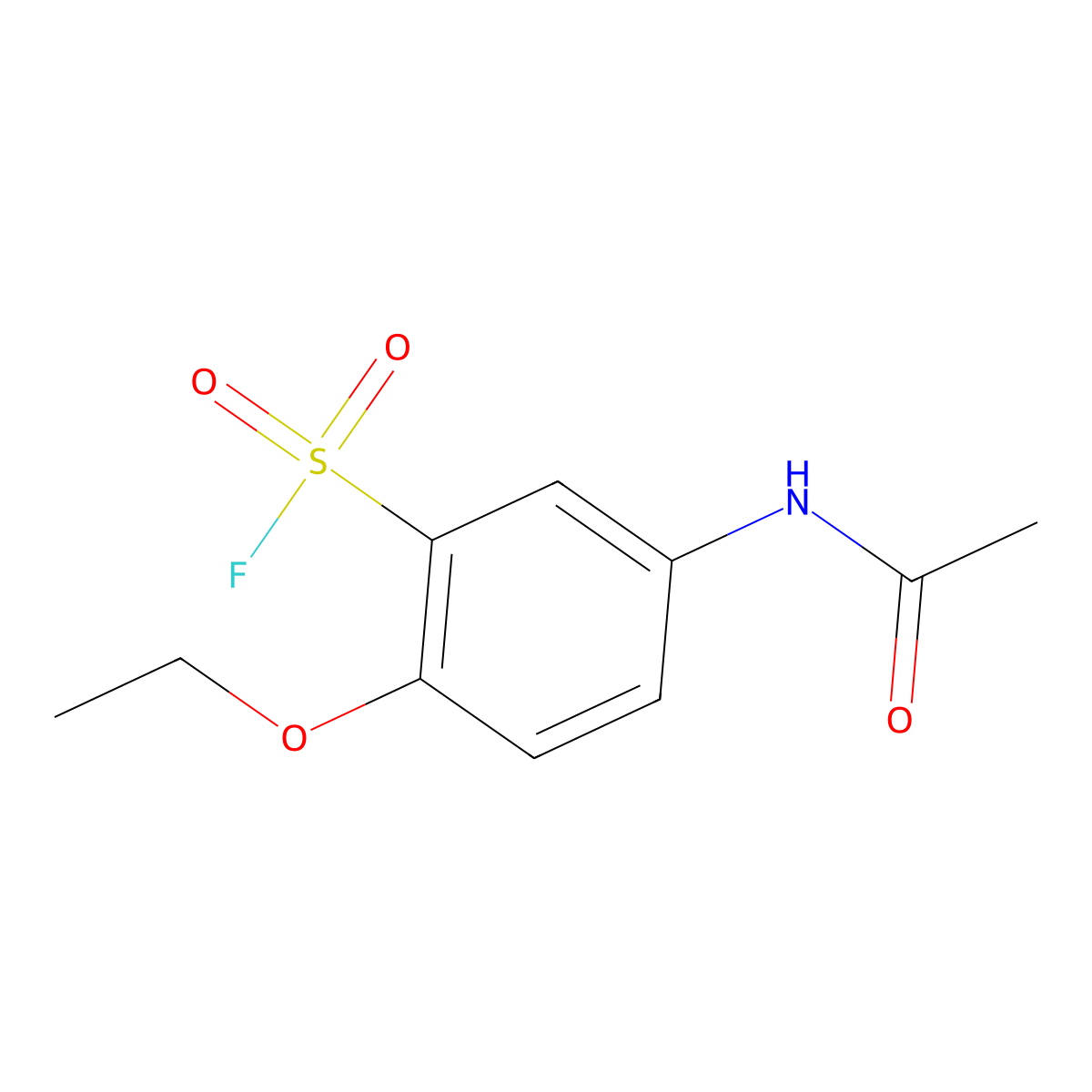 5-Acetamido-2-ethoxybenzene-1-sulfonyl fluoride molecular structure, CAS 22191-76-0