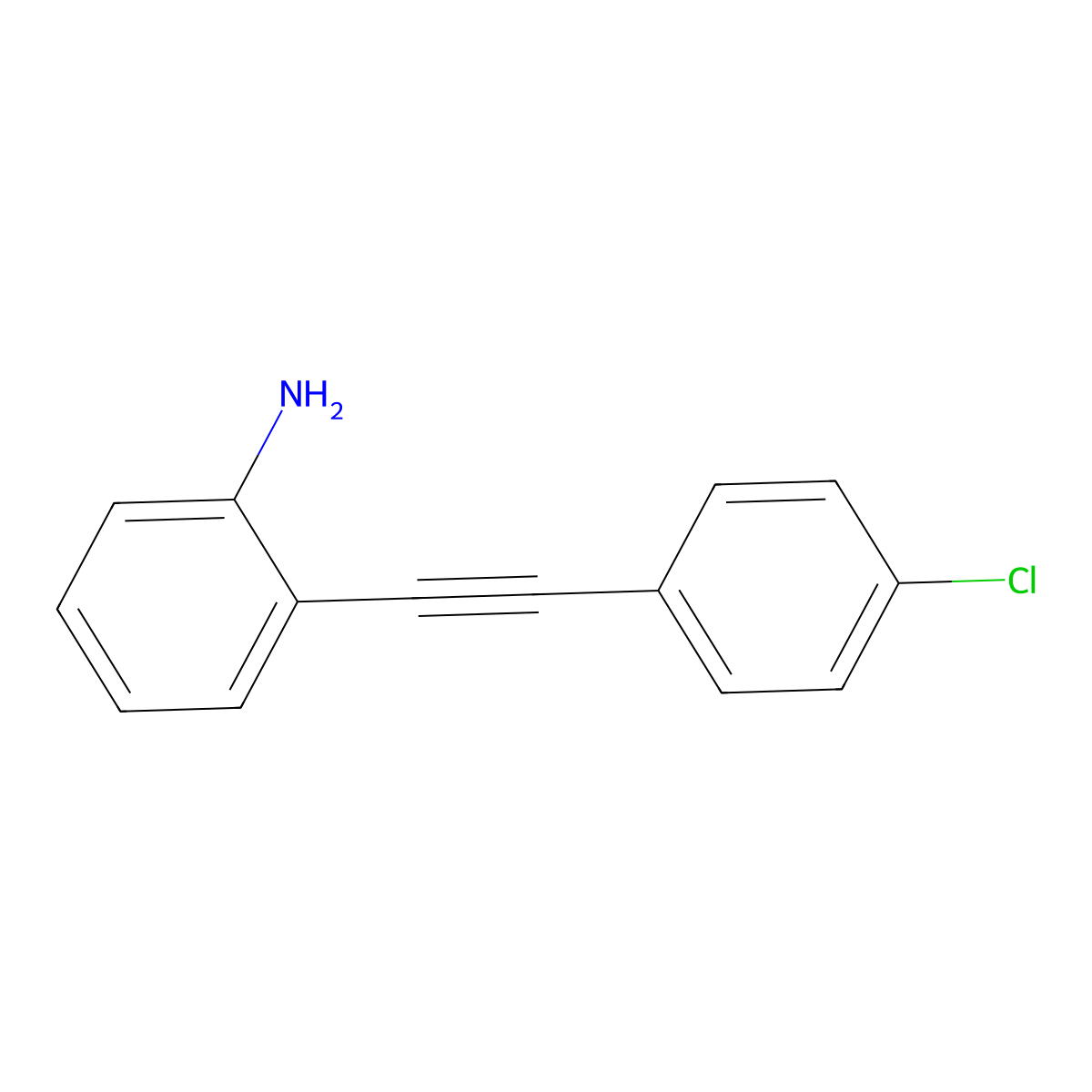 2-((4-Chlorophenyl)ethynyl)aniline molecular structure, CAS 221910-19-6