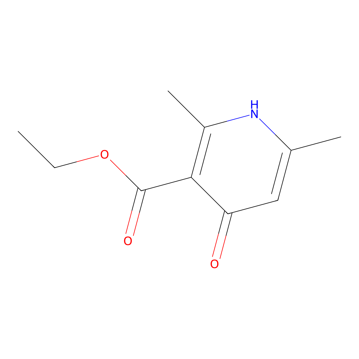 Ethyl 4-hydroxy-2,6-dimethylpyridine-3-carboxylate molecular structure, CAS 22192-02-5