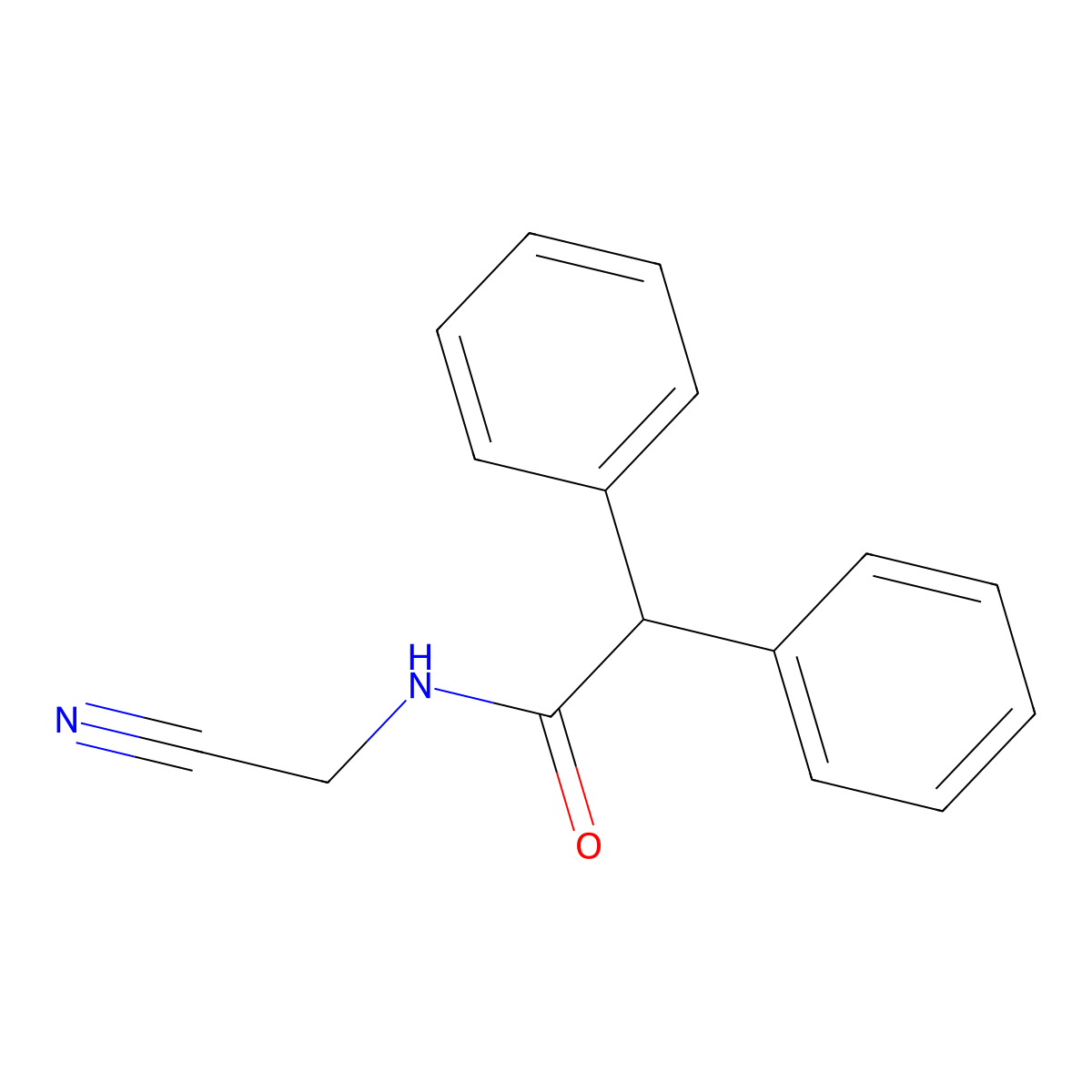 n-(Cyanomethyl)-2,2-diphenylacetamide molecular structure, CAS 22192-91-2
