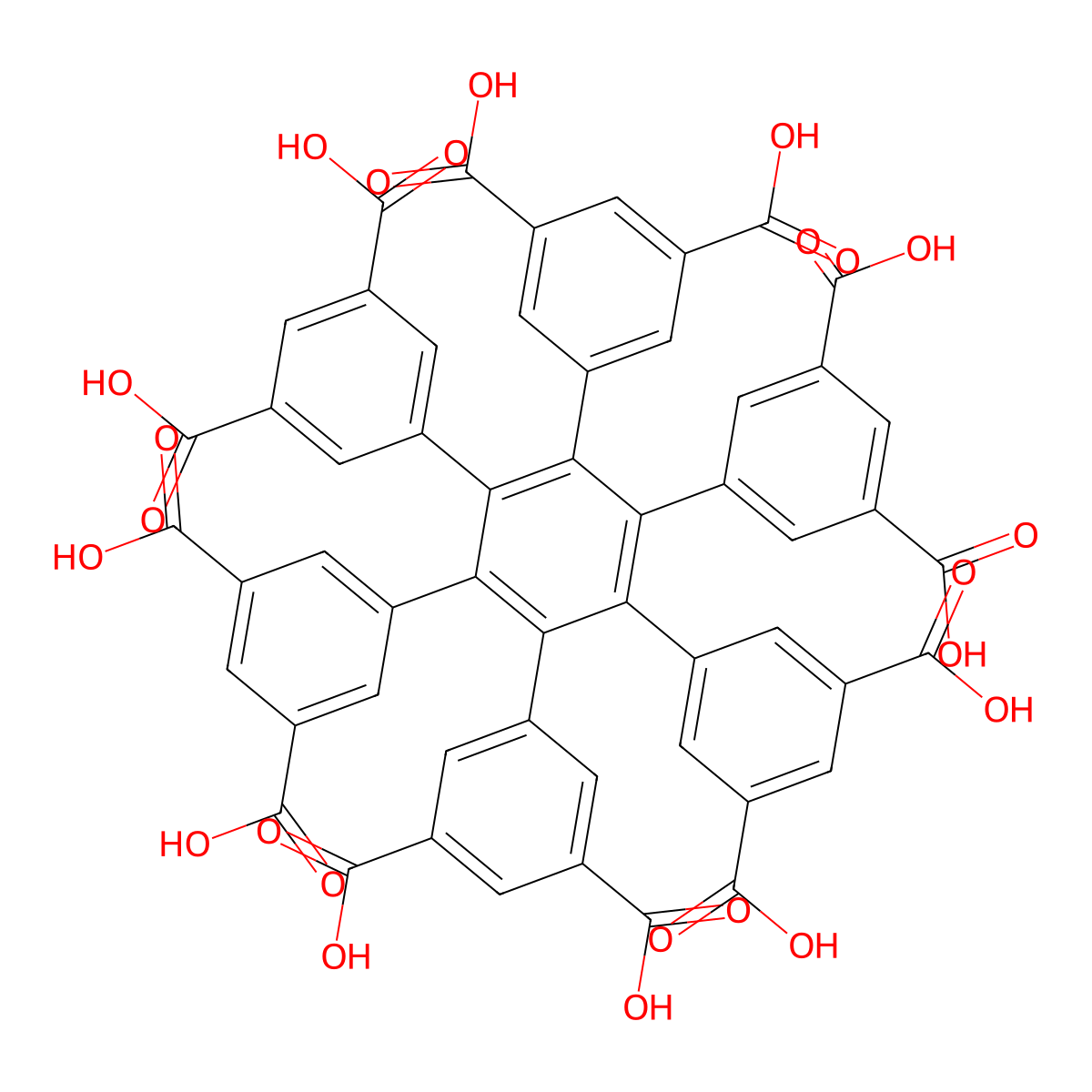 3',4',5',6'-Tetrakis(3,5-dicarboxyphenyl)-[1,1':2',1''-terphenyl]-3,3'',5,5''-tetracarboxylic acid molecular structure, CAS 2219313-57-0