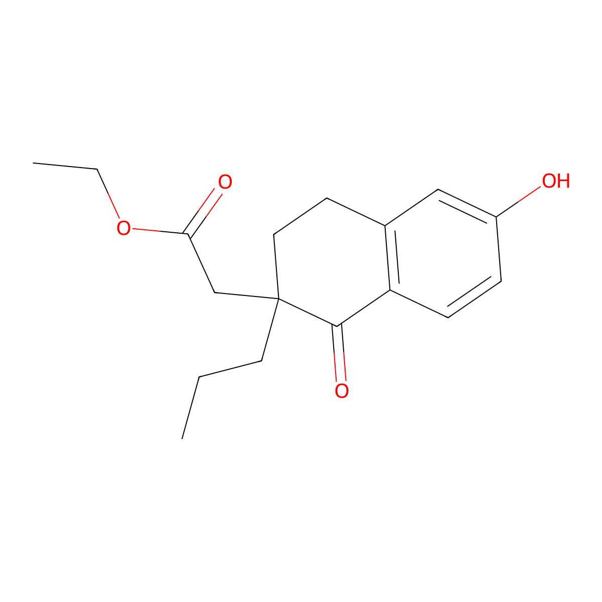 Ethyl 2-(6-hydroxy-1-oxo-2-propyl-1,2,3,4-tetrahydronaphthalen-2-yl)acetate molecular structure, CAS 2219331-56-1