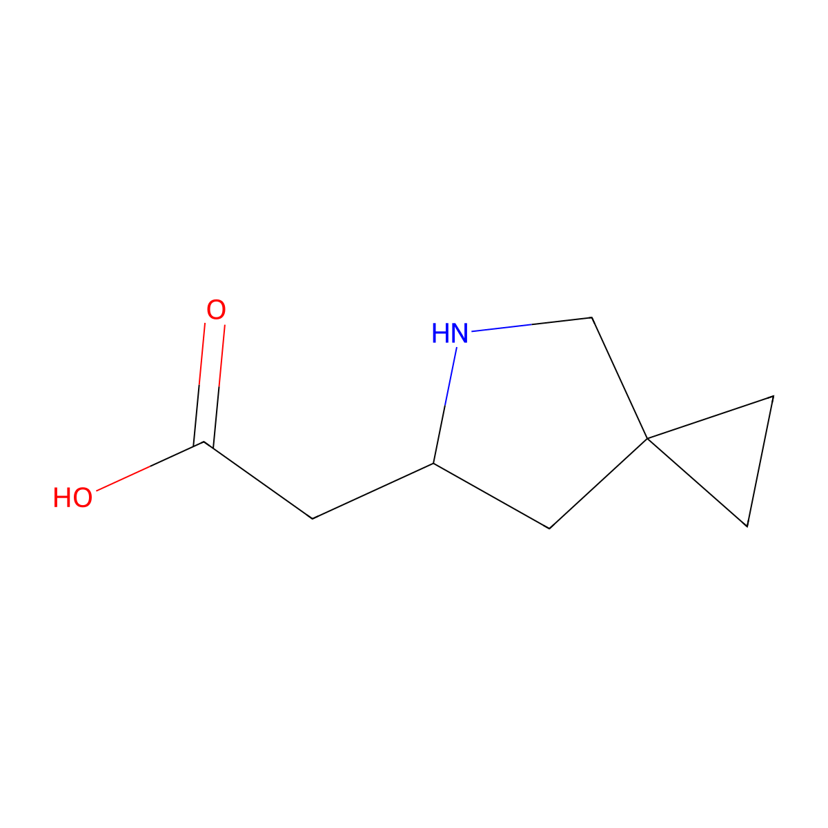 2-[(6S)-5-Azaspiro[2.4]heptan-6-YL]acetic acid molecular structure, CAS 2219353-38-3