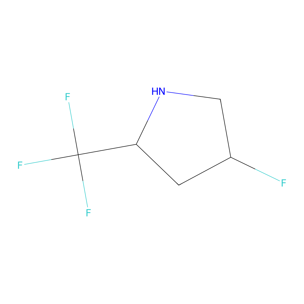 (2R,4S)-4-fluoro-2-(trifluoromethyl)pyrrolidine molecular structure, CAS 2219353-42-9