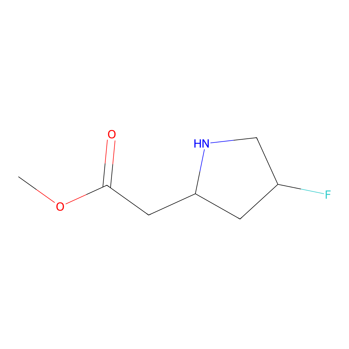 methyl 2-[(2R,4R)-4-fluoropyrrolidin-2-yl]acetate molecular structure, CAS 2219353-53-2