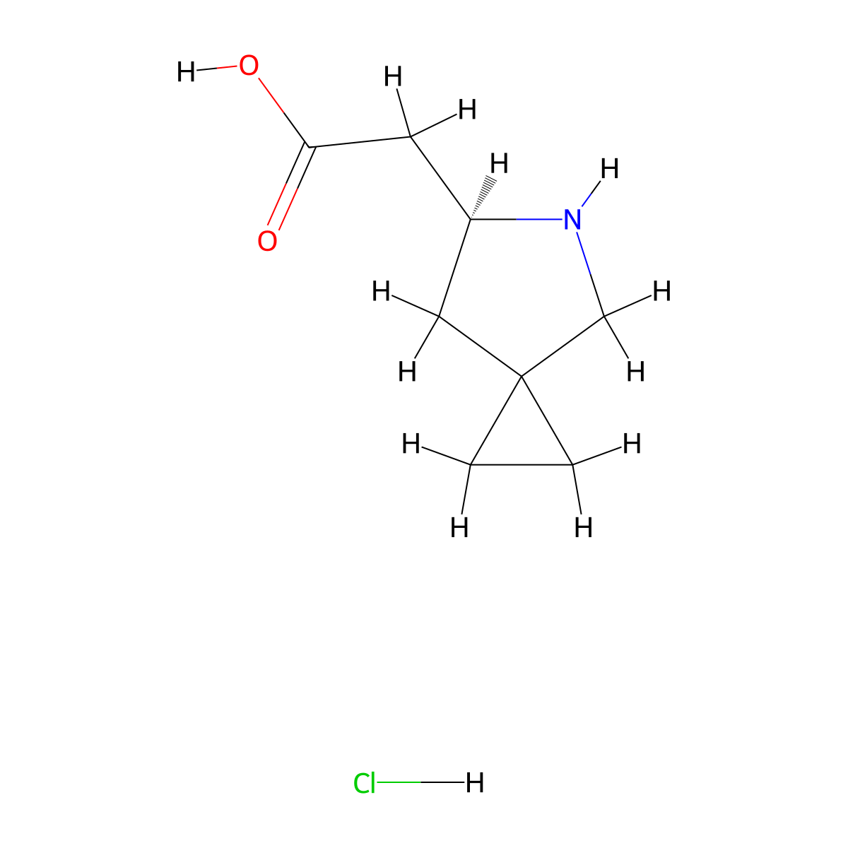 2-[(6S)-5-azaspiro[2.4]heptan-6-yl]acetic acid hydrochloride molecular structure, CAS 2219353-61-2
