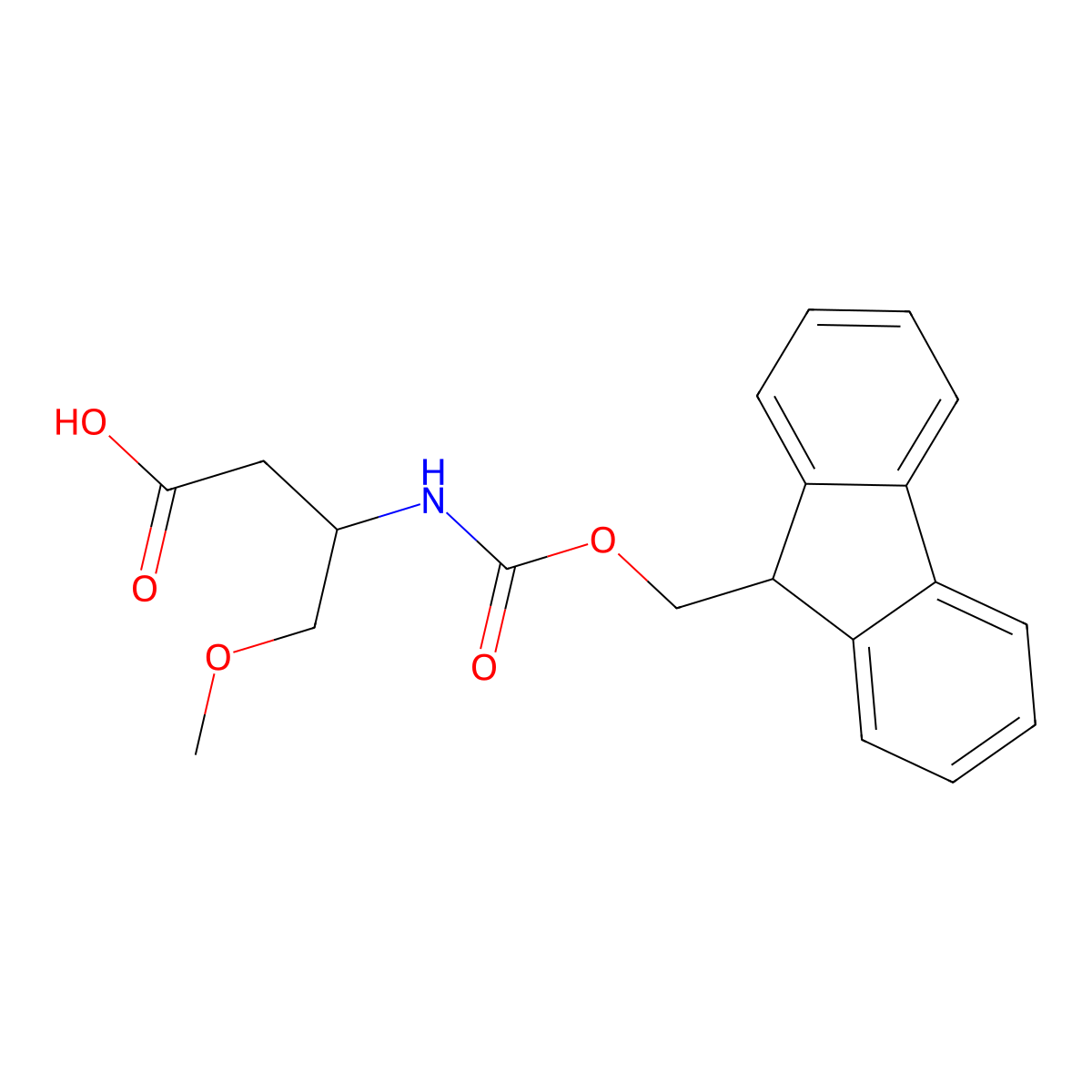 (3R)-3-({[(9H-fluoren-9-yl)methoxy]carbonyl}amino)-4-methoxybutanoic acid molecular structure, CAS 2219353-65-6