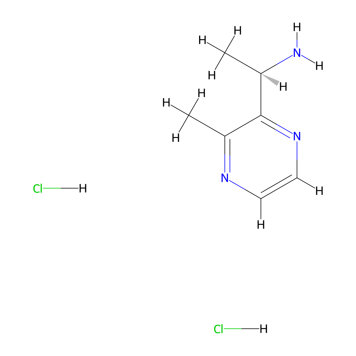 (1R)-1-(3-methylpyrazin-2-yl)ethan-1-amine dihydrochloride molecular structure, CAS 2219353-66-7