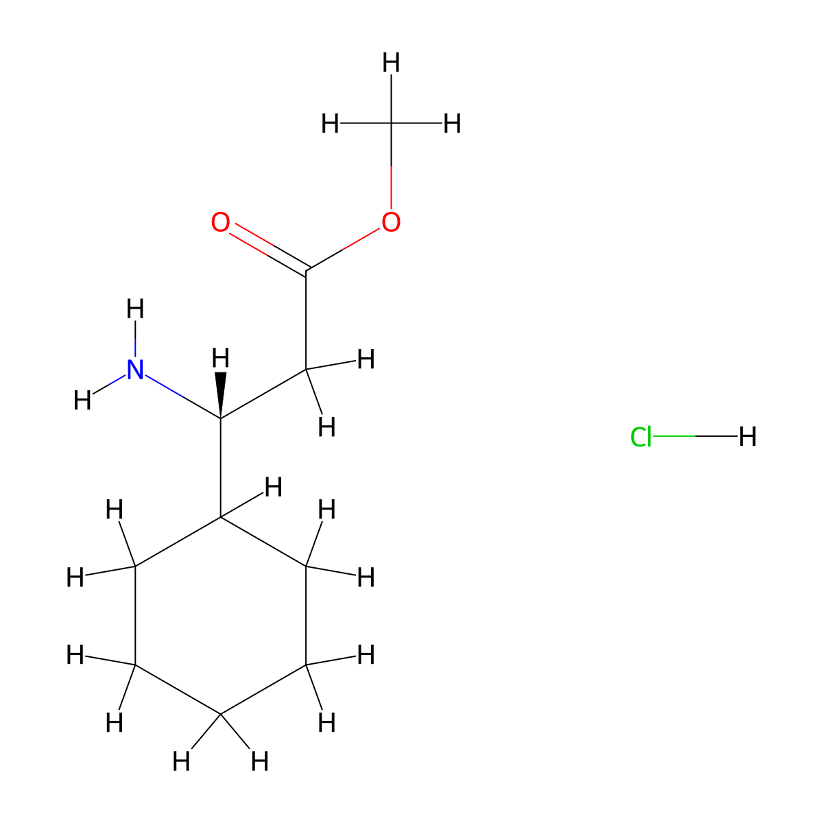 methyl (3R)-3-amino-3-cyclohexylpropanoate hydrochloride molecular structure, CAS 2219353-72-5