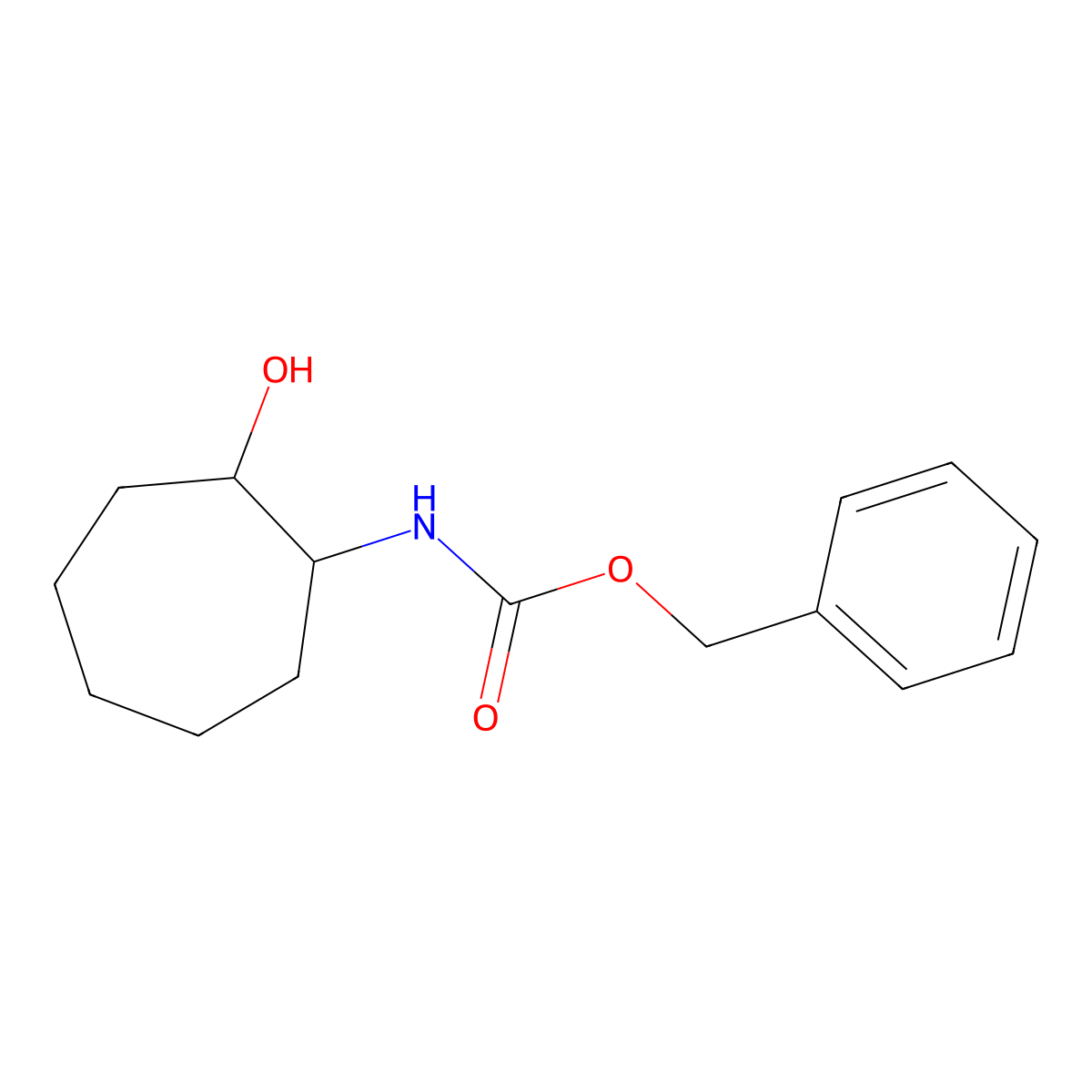 benzyl N-[(1S,2S)-2-hydroxycycloheptyl]carbamate molecular structure, CAS 2219353-87-2