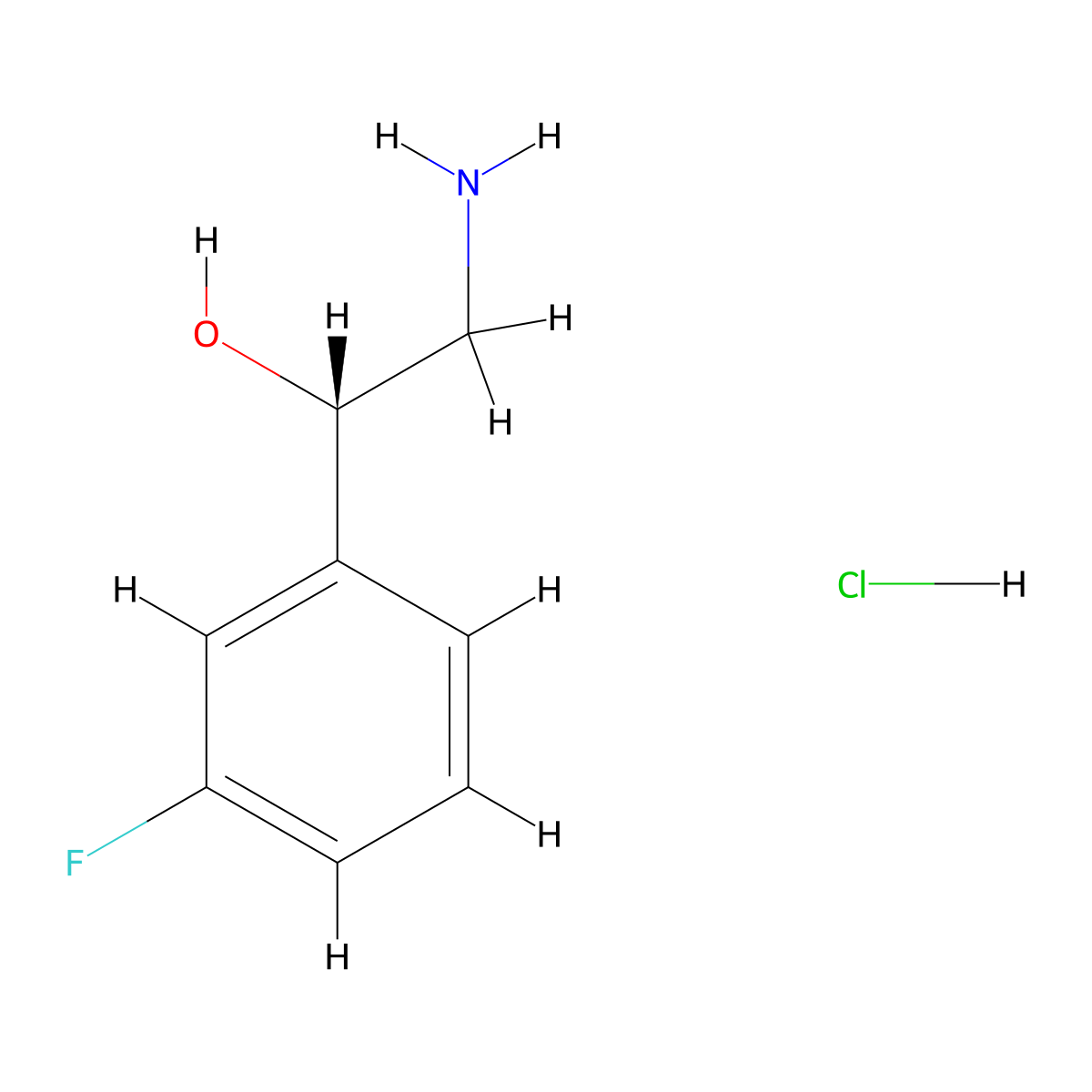 (1S)-2-amino-1-(3-fluorophenyl)ethan-1-ol hydrochloride molecular structure, CAS 2219353-93-0