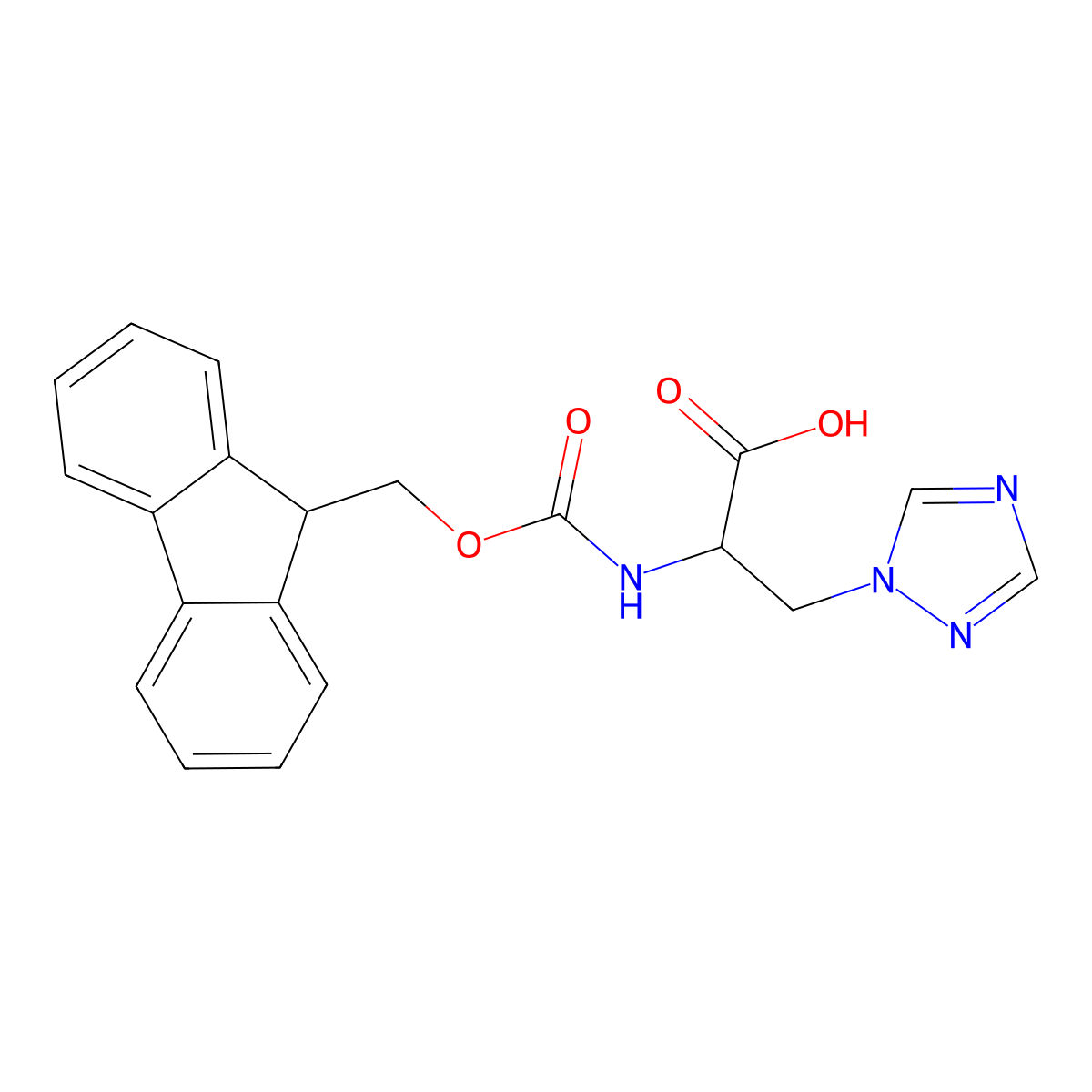 (2R)-2-({[(9H-fluoren-9-yl)methoxy]carbonyl}amino)-3-(1H-1,2,4-triazol-1-yl)propanoic acid molecular structure, CAS 2219354-00-2