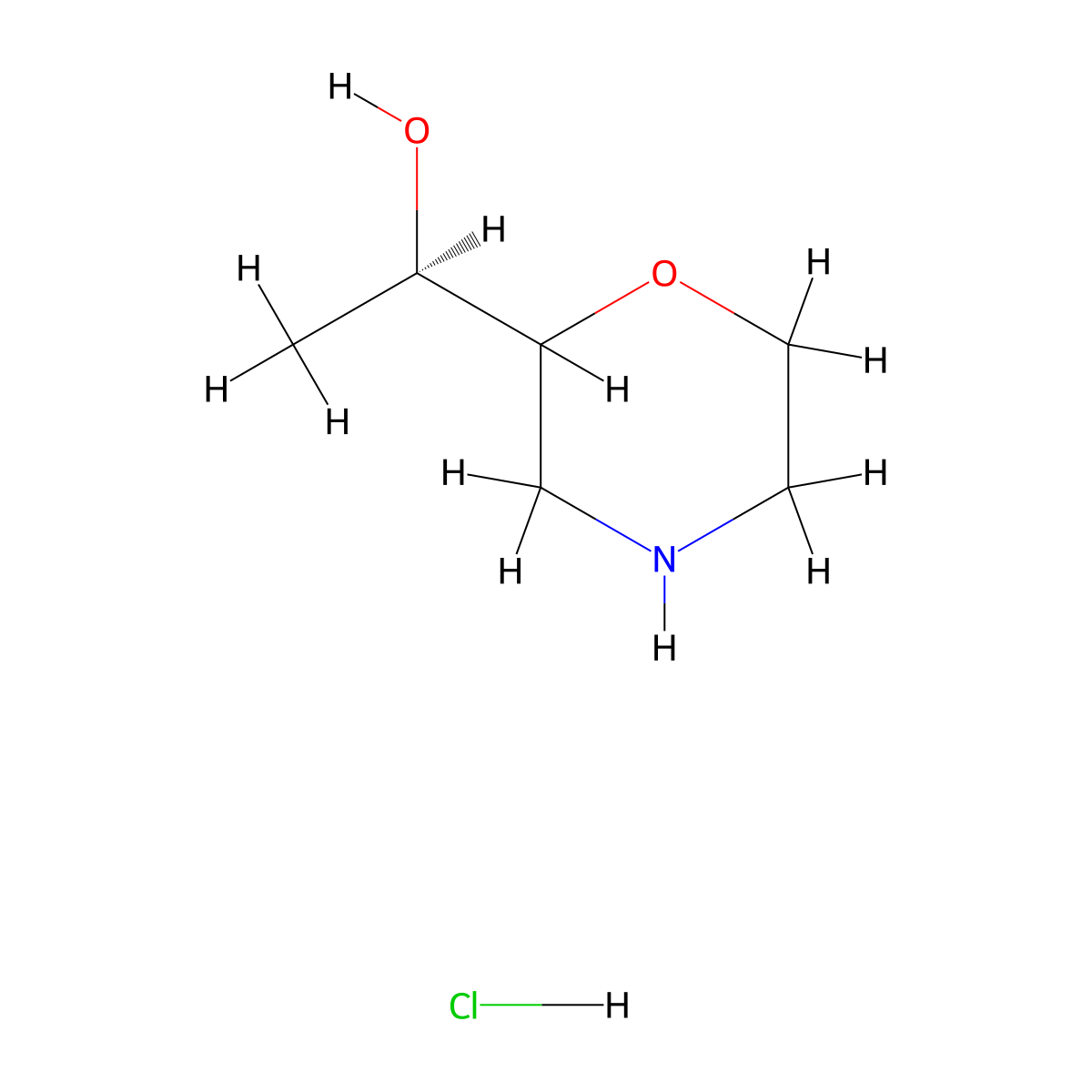 (1R)-1-(Morpholin-2-yl)ethan-1-ol hydrochloride molecular structure, CAS 2219356-88-2
