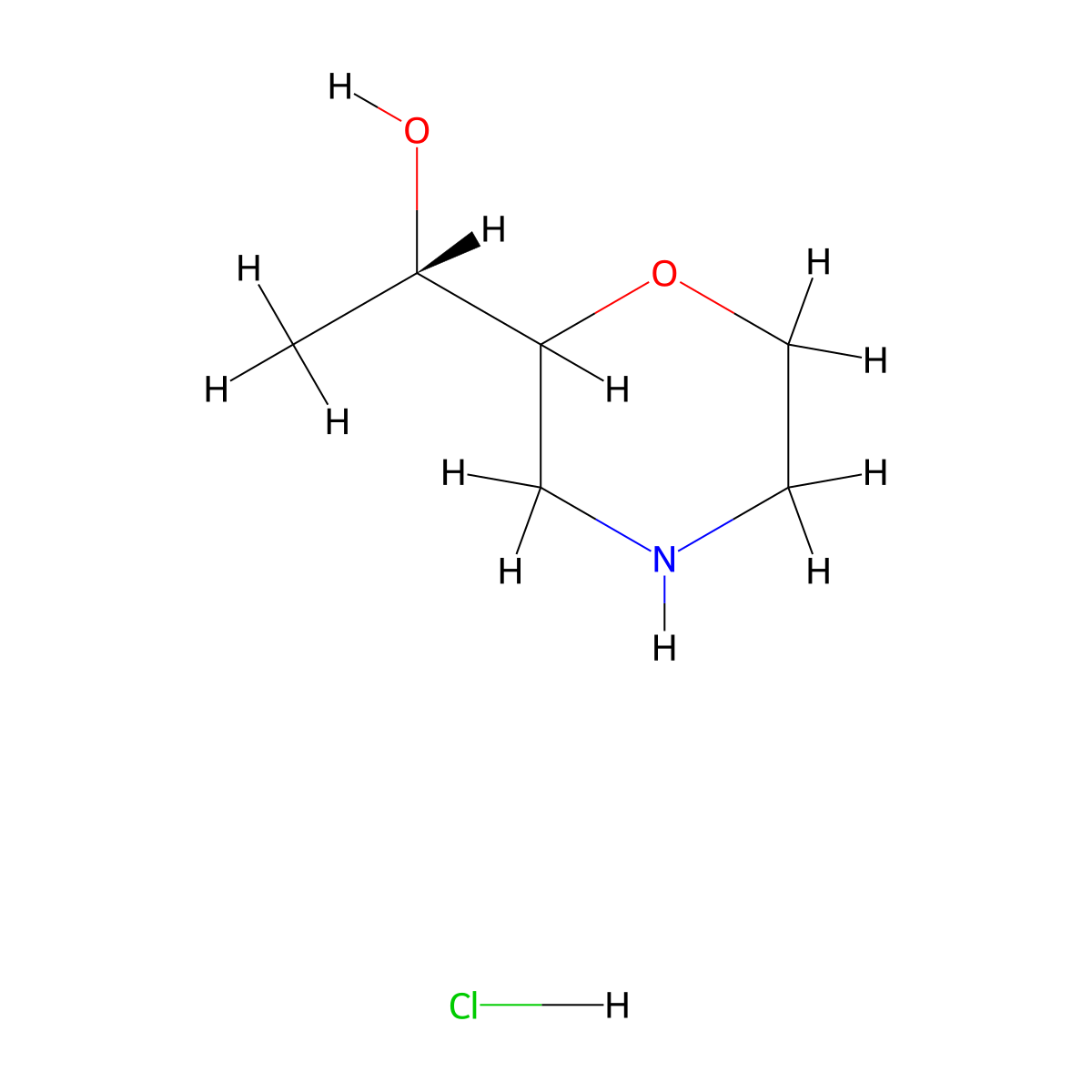 (1S)-1-(Morpholin-2-yl)ethan-1-ol hydrochloride molecular structure, CAS 2219356-91-7