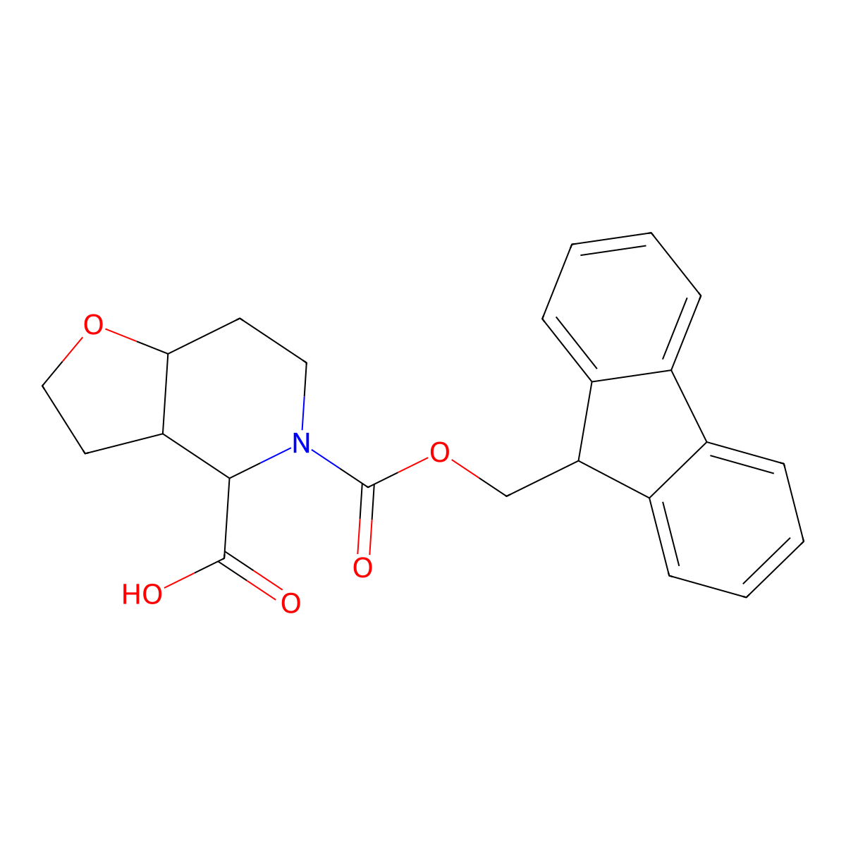 rac-(3aR,7aS)-5-{[(9H-fluoren-9-yl)methoxy]carbonyl}-octahydrofuro[3,2-c]pyridine-4-carboxylic acid molecular structure, CAS 2219360-72-0