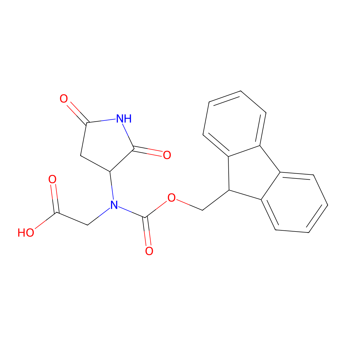 2-[(2,5-dioxopyrrolidin-3-yl)({[(9H-fluoren-9-yl)methoxy]carbonyl})amino]acetic acid molecular structure, CAS 2219368-44-0