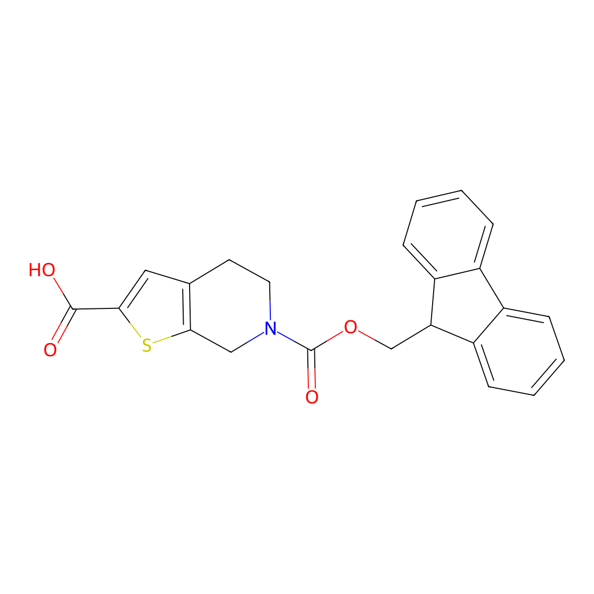 6-{[(9H-fluoren-9-yl)methoxy]carbonyl}-4H,5H,6H,7H-thieno[2,3-c]pyridine-2-carboxylic acid molecular structure, CAS 2219368-53-1