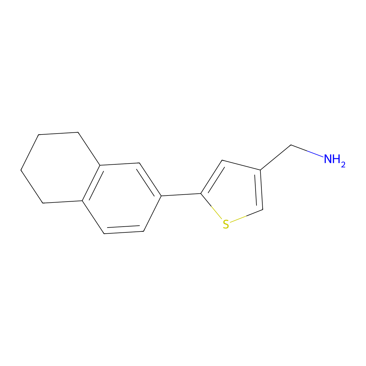 1-[5-(5,6,7,8-Tetrahydronaphthalen-2-yl)thiophen-3-yl]methanamine molecular structure, CAS 2219368-69-9