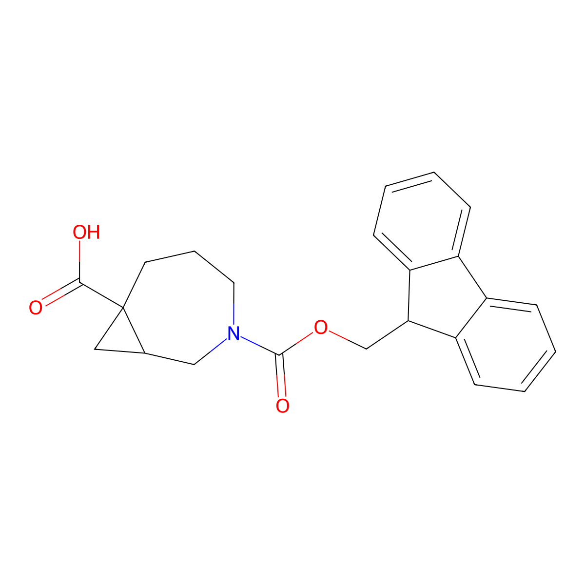 3-{[(9H-fluoren-9-yl)methoxy]carbonyl}-3-azabicyclo[5.1.0]octane-7-carboxylic acid molecular structure, CAS 2219368-76-8