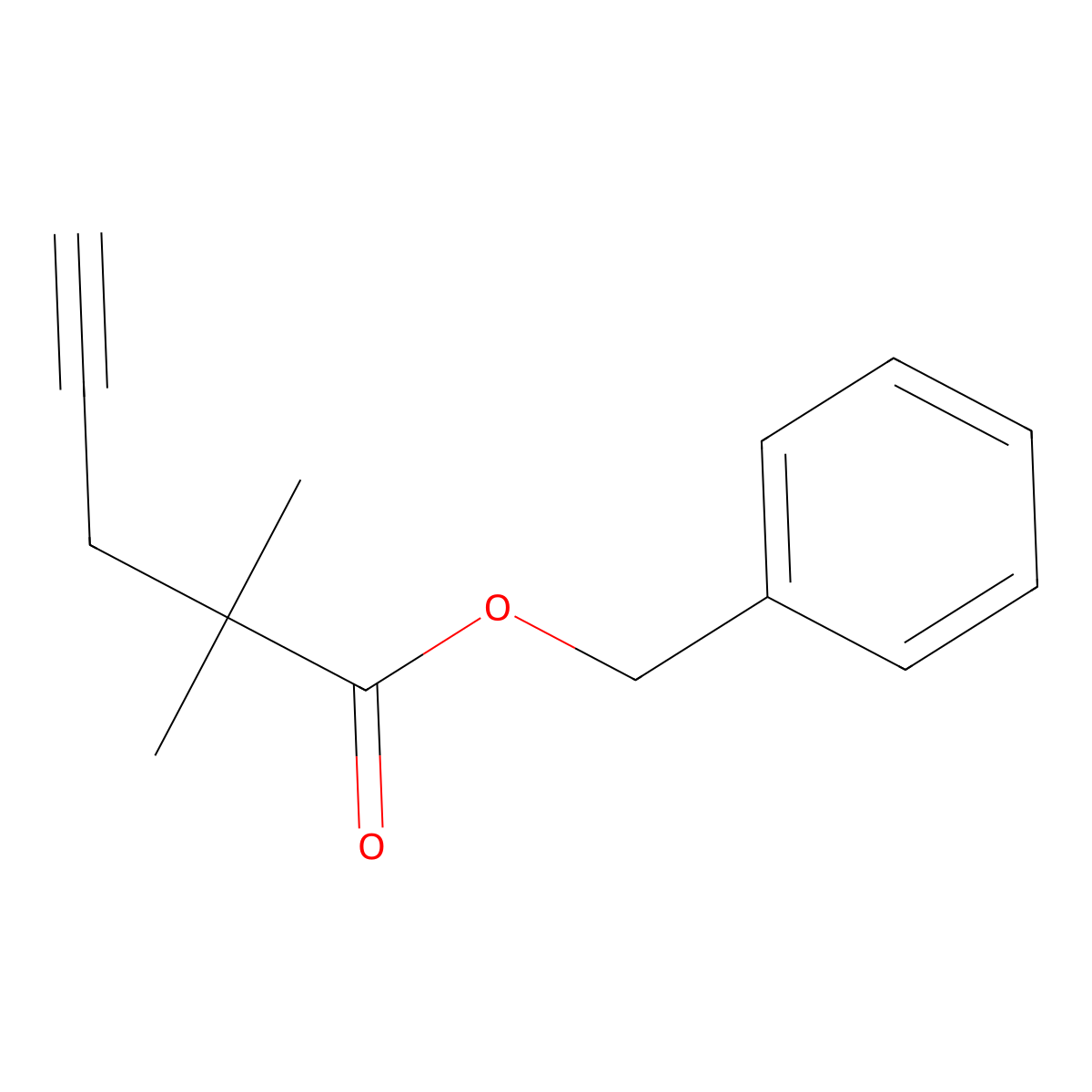 Benzyl 2,2-dimethylpent-4-ynoate molecular structure, CAS 2219368-87-1