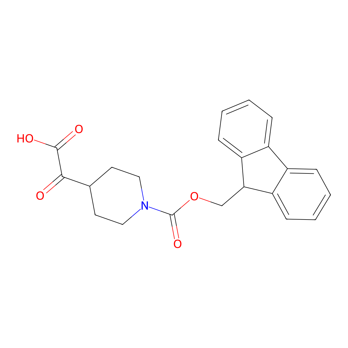 2-(1-{[(9H-fluoren-9-yl)methoxy]carbonyl}piperidin-4-yl)-2-oxoacetic acid molecular structure, CAS 2219369-01-2