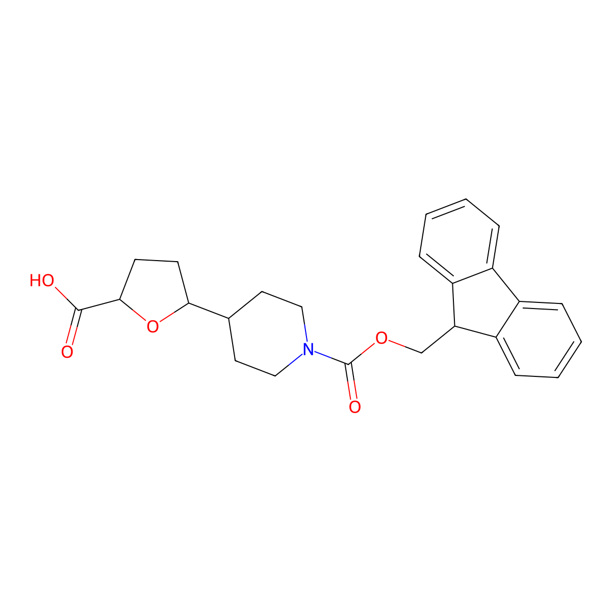 5-(1-{[(9H-fluoren-9-yl)methoxy]carbonyl}piperidin-4-yl)oxolane-2-carboxylic acid molecular structure, CAS 2219369-07-8