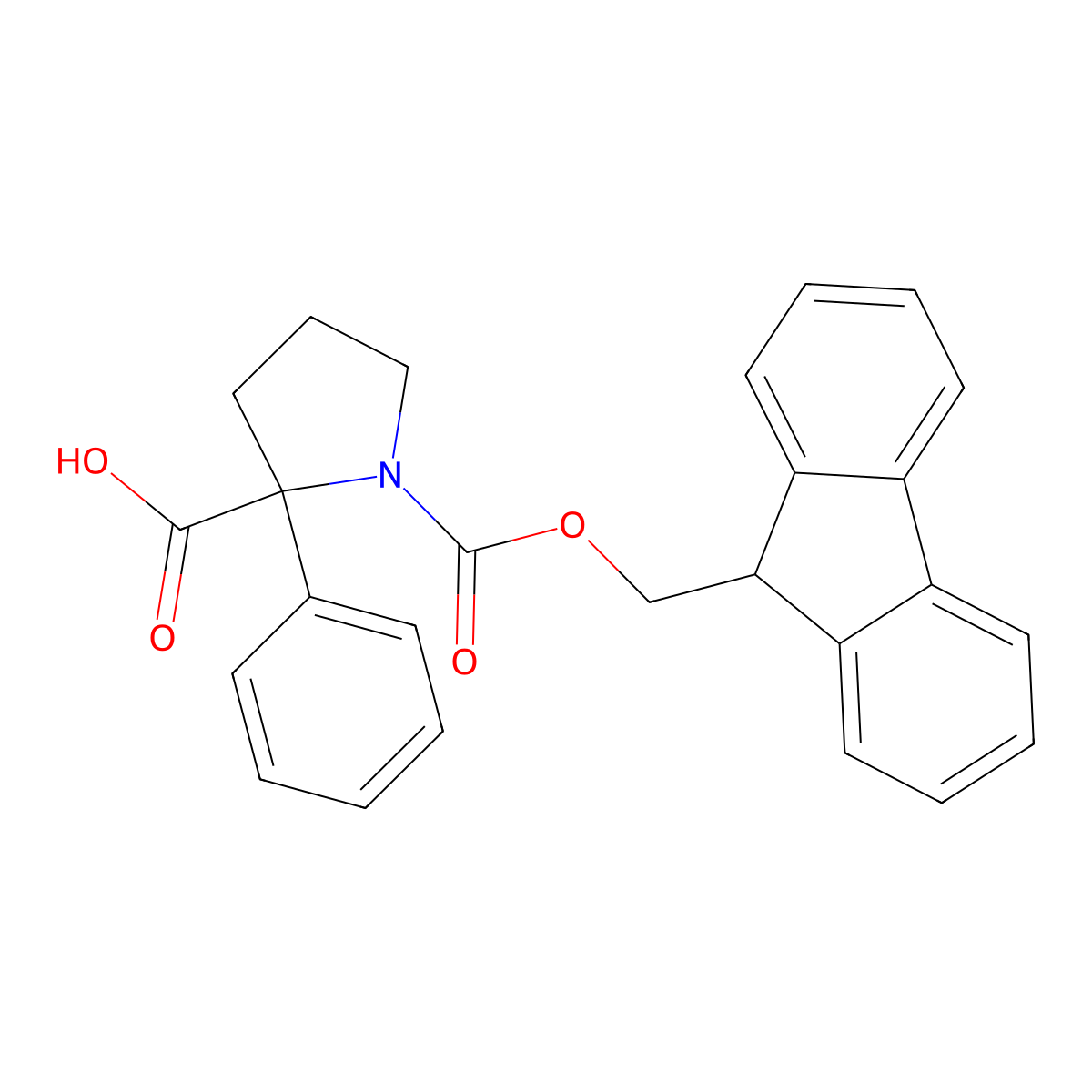 1-[(9H-fluoren-9-ylmethoxy)carbonyl]-2-phenylpyrrolidine-2-carboxylic acid molecular structure, CAS 2219369-13-6