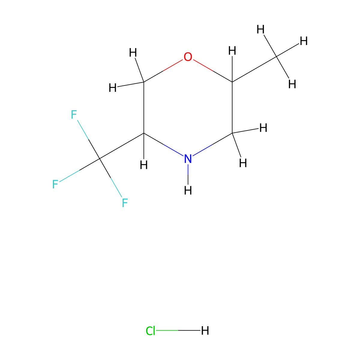 2-Methyl-5-(trifluoromethyl)morpholine hydrochloride molecular structure, CAS 2219369-51-2