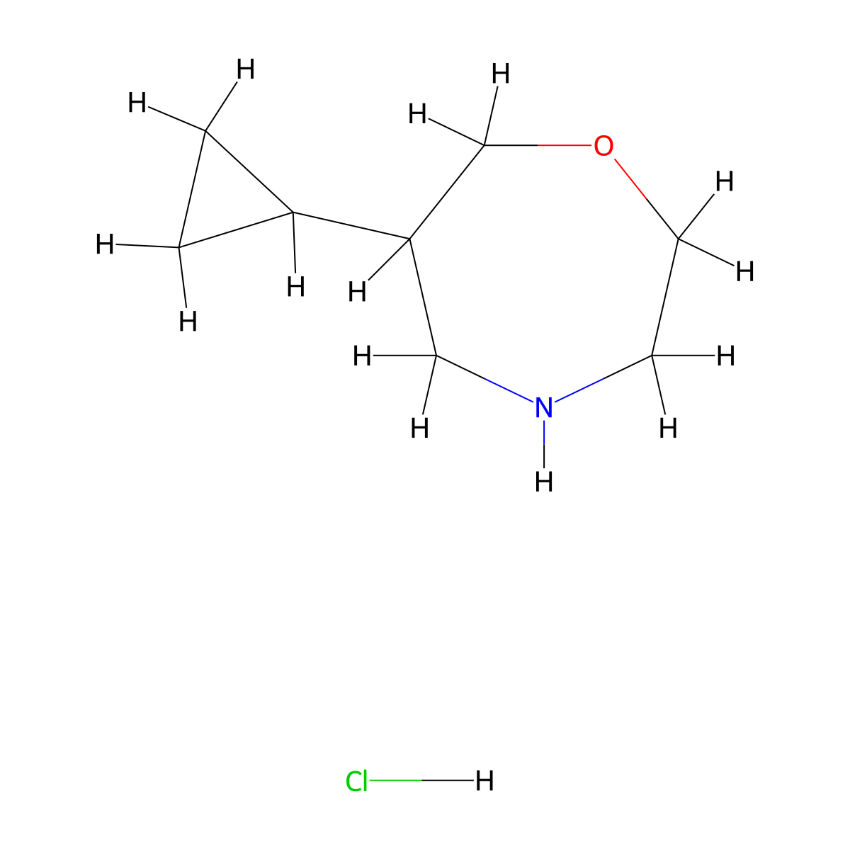 6-Cyclopropyl-1,4-oxazepane hydrochloride molecular structure, CAS 2219369-56-7