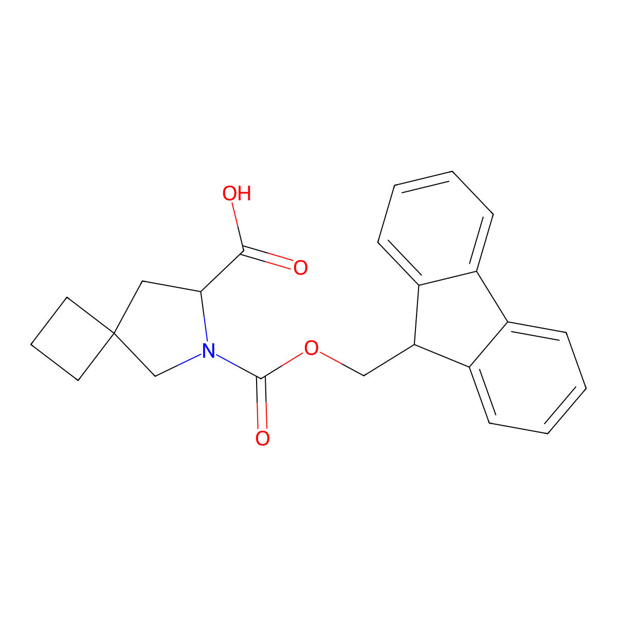 6-{[(9H-fluoren-9-yl)methoxy]carbonyl}-6-azaspiro[3.4]octane-7-carboxylic acid molecular structure, CAS 2219369-59-0