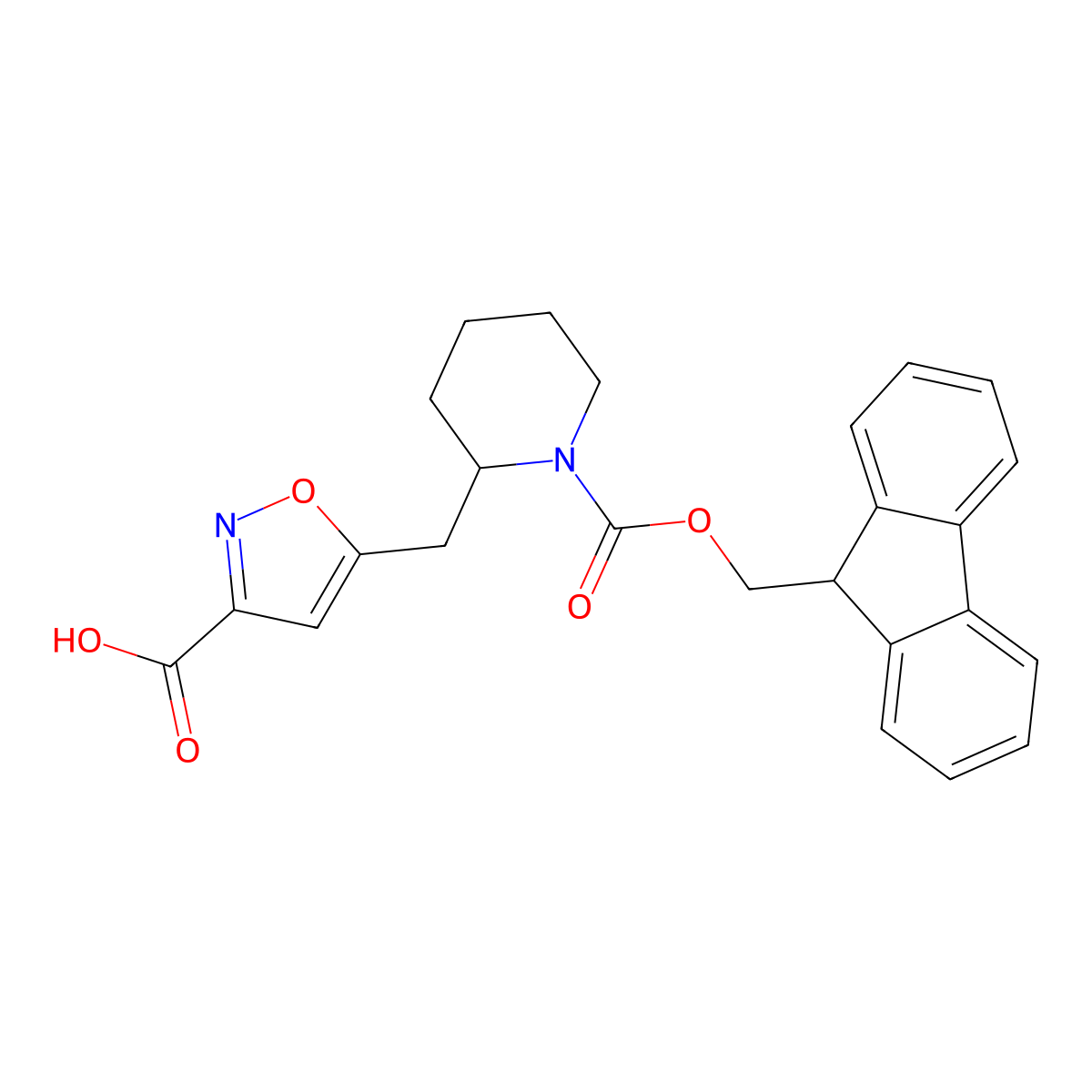 5-[(1-{[(9H-fluoren-9-yl)methoxy]carbonyl}piperidin-2-yl)methyl]-1,2-oxazole-3-carboxylic acid molecular structure, CAS 2219369-62-5