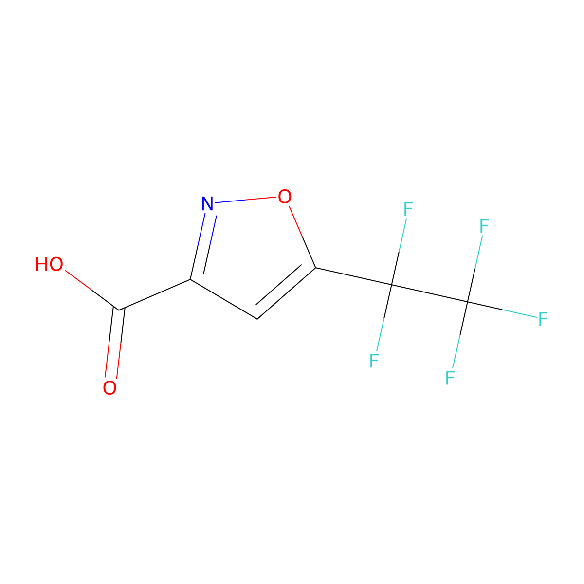 5-(Pentafluoroethyl)-1,2-oxazole-3-carboxylic acid molecular structure, CAS 2219369-63-6