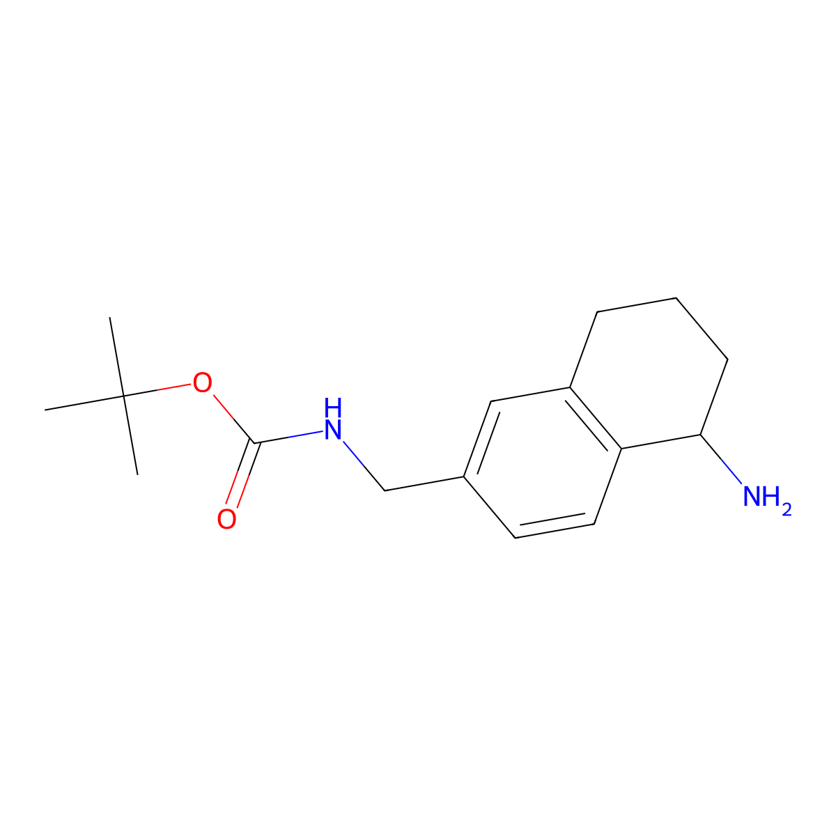 tert-butyl N-[(5-amino-5,6,7,8-tetrahydronaphthalen-2-yl)methyl]carbamate molecular structure, CAS 2219369-64-7