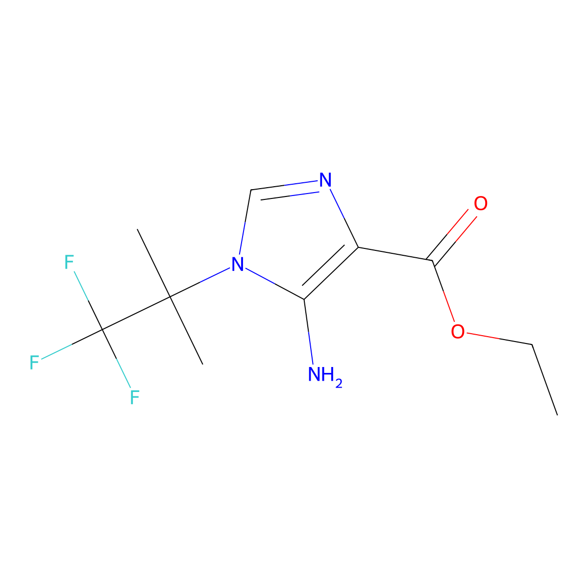 Ethyl 5-amino-1-(1,1,1-trifluoro-2-methylpropan-2-yl)-1H-imidazole-4-carboxylate molecular structure, CAS 2219369-67-0
