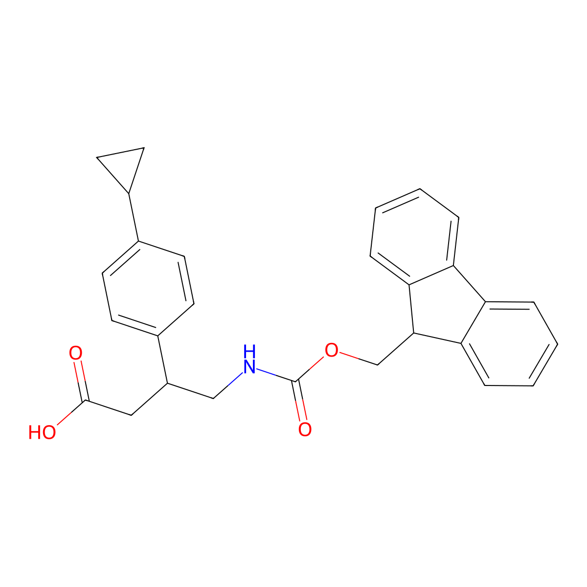 3-(4-cyclopropylphenyl)-4-({[(9H-fluoren-9-yl)methoxy]carbonyl}amino)butanoic acid molecular structure, CAS 2219369-72-7
