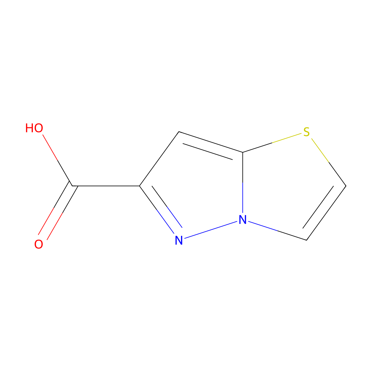 Pyrazolo(3,2-b)(1,3)thiazole-6-carboxylic acid molecular structure, CAS 2219369-73-8