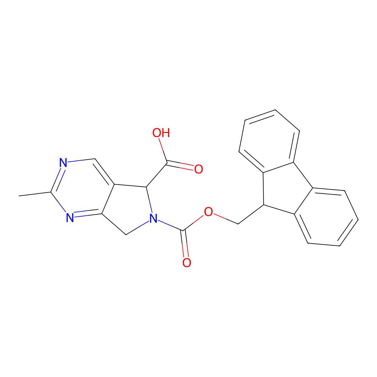 6-[(9H-fluoren-9-ylmethoxy)carbonyl]-2-methyl-5H,6H,7H-pyrrolo[3,4-d]pyrimidine-5-carboxylic acid molecular structure, CAS 2219370-64-4