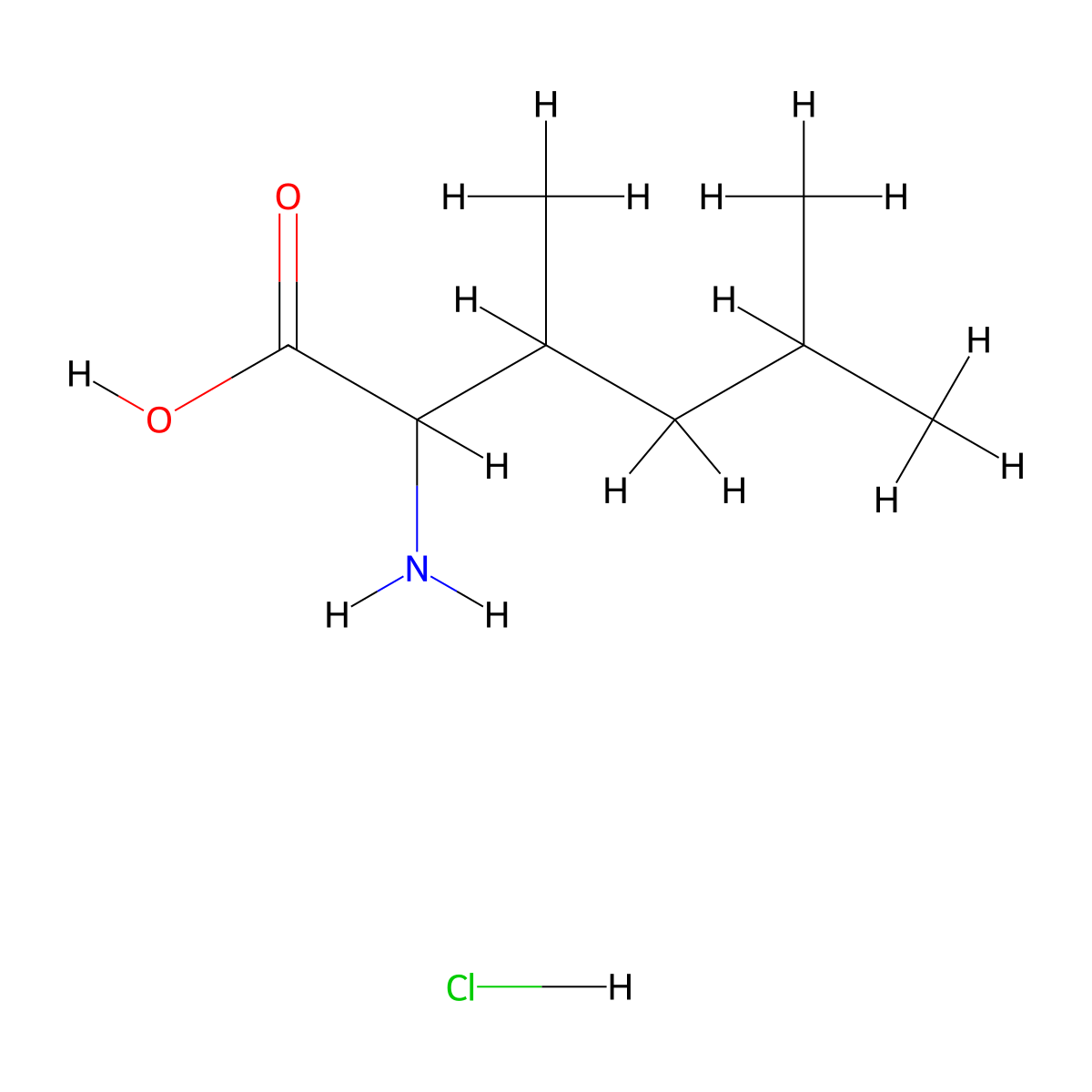 2-Amino-3,5-dimethylhexanoic acid hydrochloride molecular structure, CAS 2219370-81-5