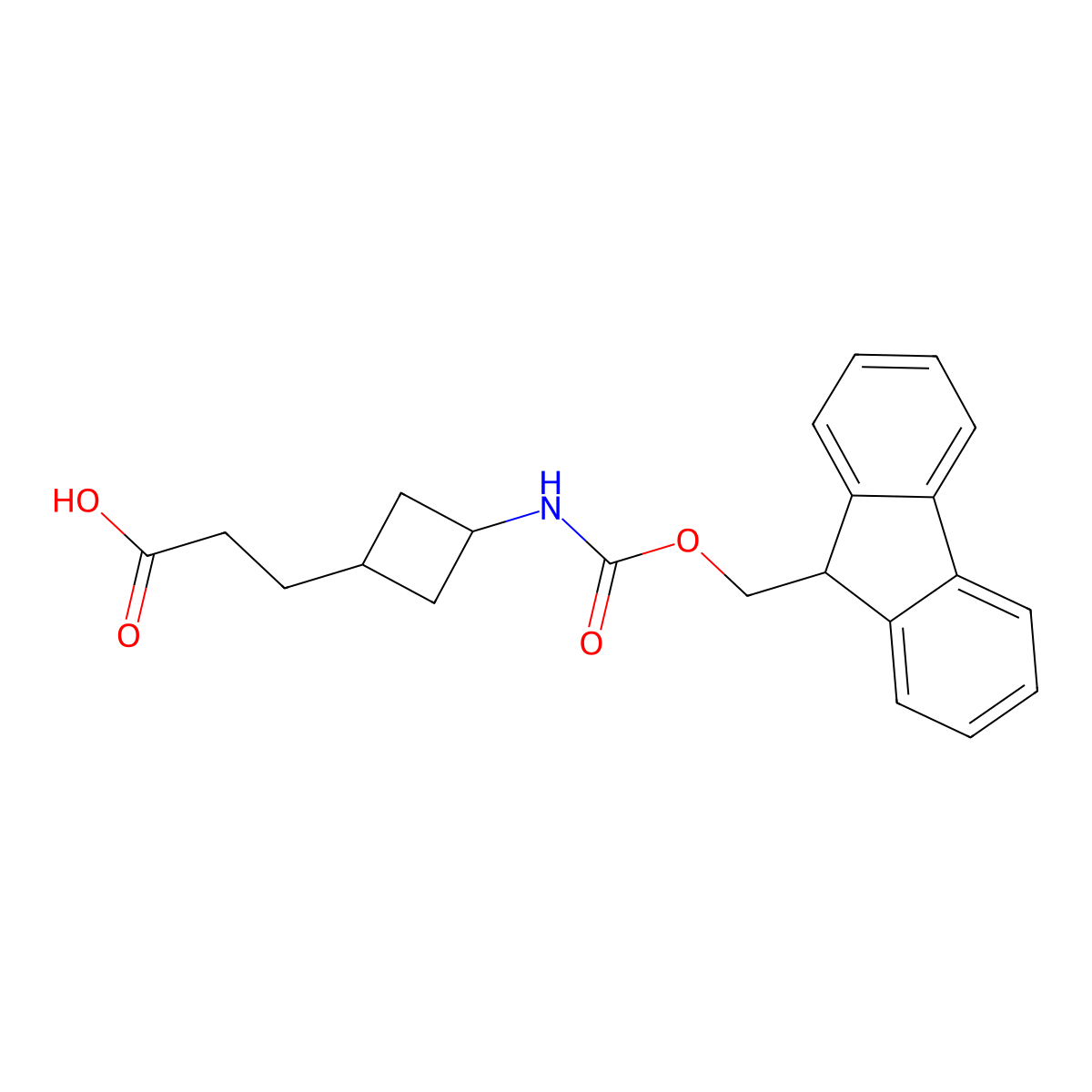 3-[3-({[(9H-fluoren-9-yl)methoxy]carbonyl}amino)cyclobutyl]propanoic acid molecular structure, CAS 2219370-82-6