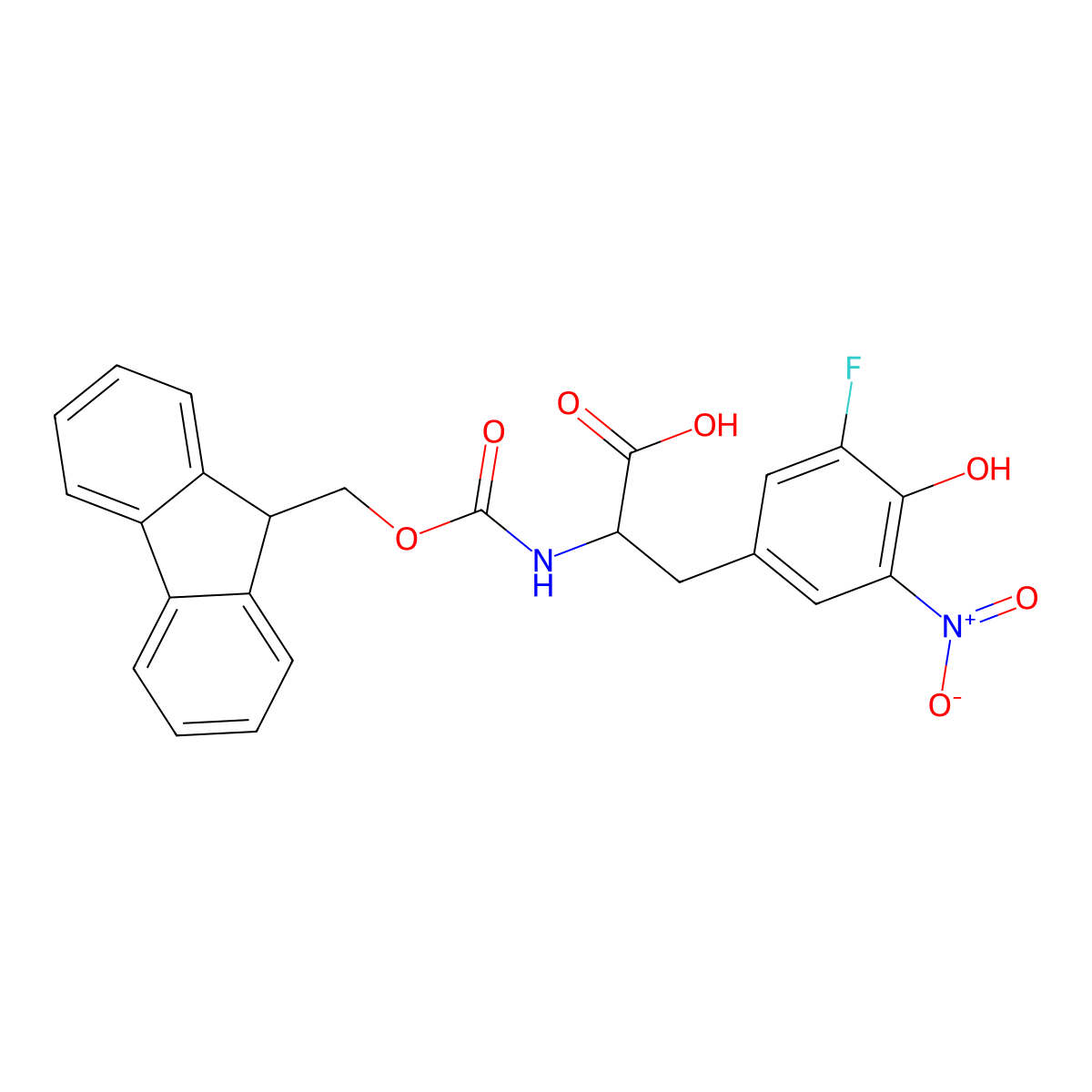 2-({[(9H-fluoren-9-yl)methoxy]carbonyl}amino)-3-(3-fluoro-4-hydroxy-5-nitrophenyl)propanoic acid molecular structure, CAS 2219370-83-7