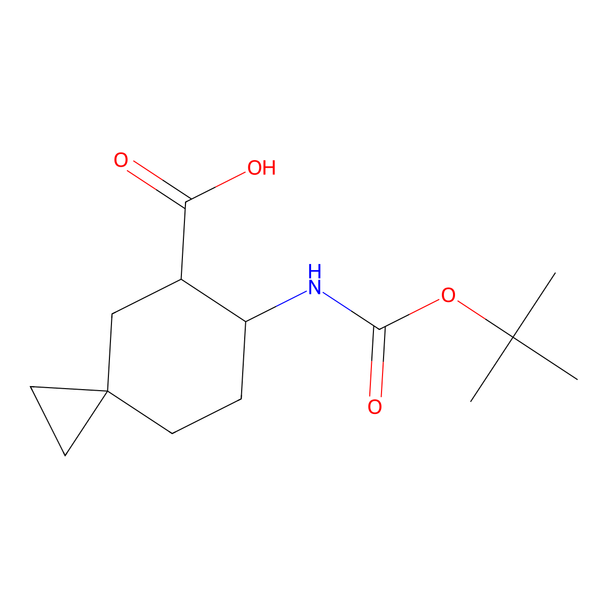 6-{[(Tert-butoxy)carbonyl]amino}spiro[2.5]octane-5-carboxylic acid molecular structure, CAS 2219370-91-7