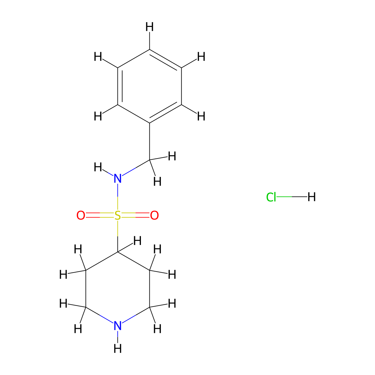 N-benzylpiperidine-4-sulfonamide hydrochloride molecular structure, CAS 2219370-97-3