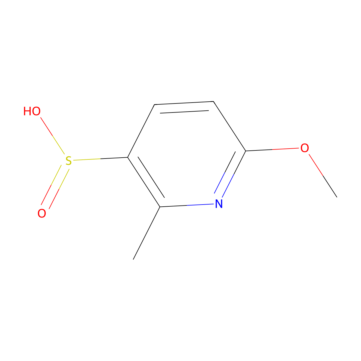 6-Methoxy-2-methylpyridine-3-sulfinic acid molecular structure, CAS 2219370-98-4
