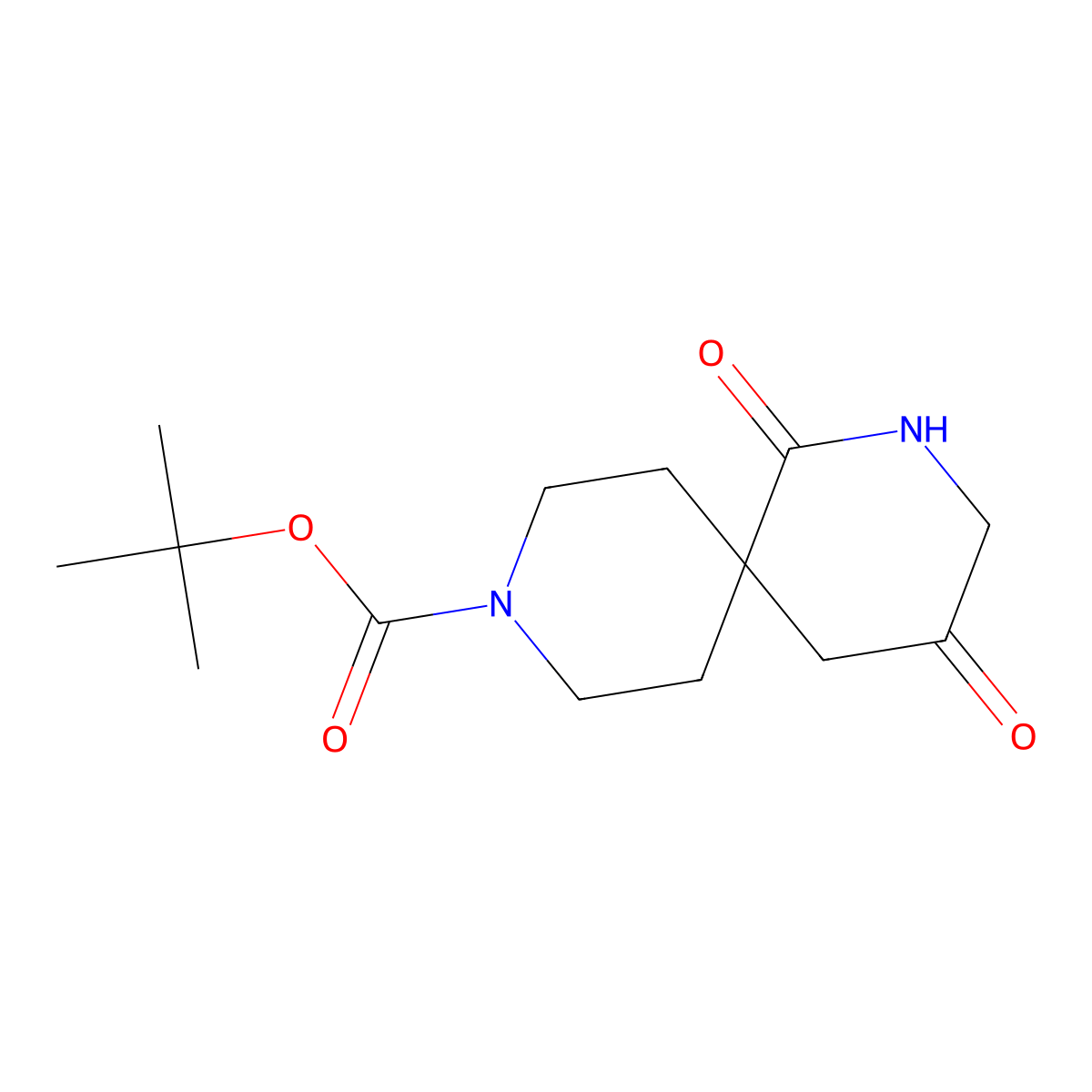 Tert-butyl 1,4-dioxo-2,9-diazaspiro[5.5]undecane-9-carboxylate molecular structure, CAS 2219371-02-3