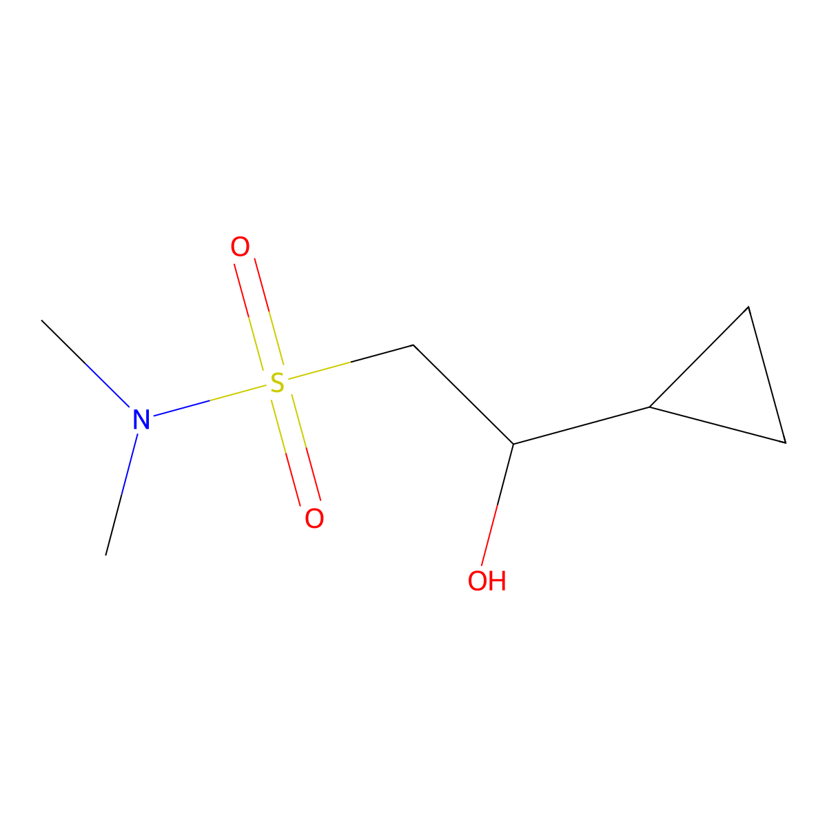 2-Cyclopropyl-2-hydroxy-N,N-dimethylethane-1-sulfonamide molecular structure, CAS 2219371-34-1