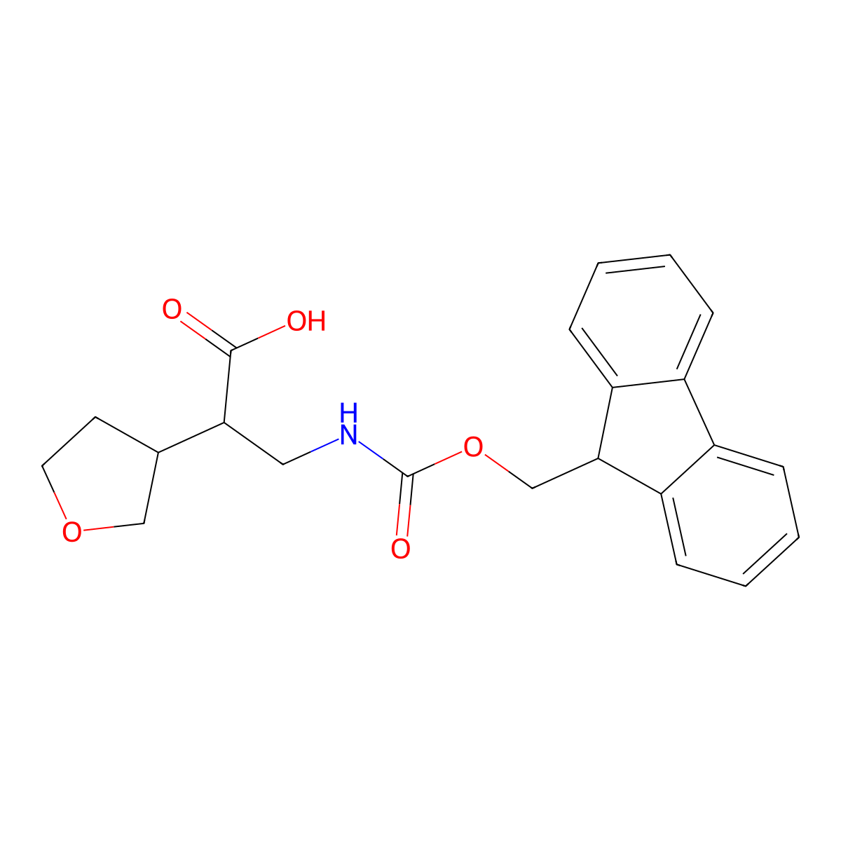 3-({[(9H-fluoren-9-yl)methoxy]carbonyl}amino)-2-(oxolan-3-yl)propanoicacid molecular structure, CAS 2219371-46-5